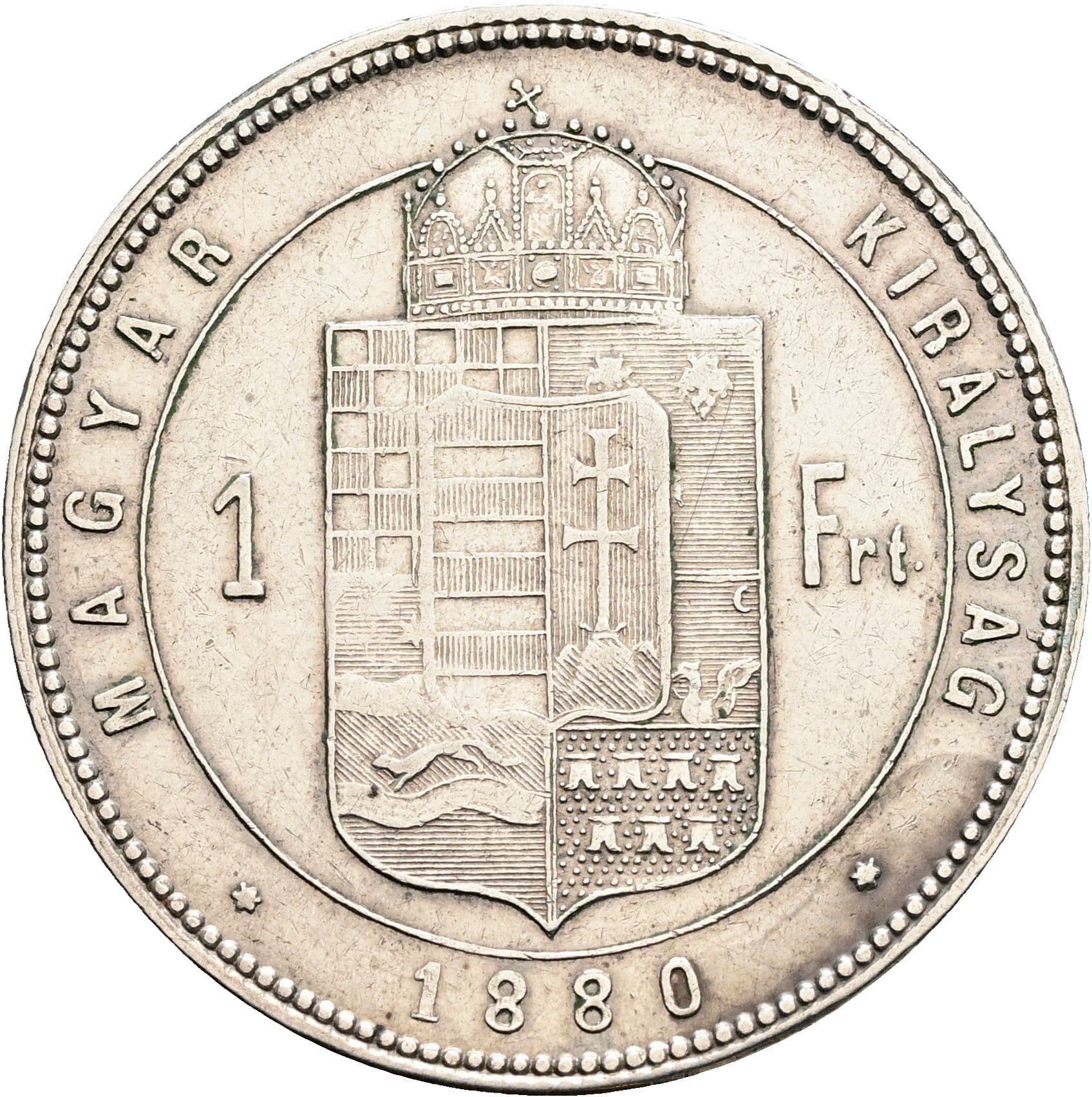 1 Forint Franz Joseph I. 1848-1916 1880 KB – Rückseite