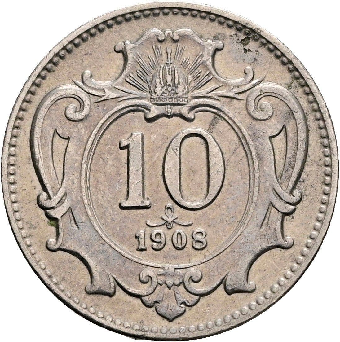 10 Heller Franz Joseph I. 1848-1916 1908 – Vorderseite