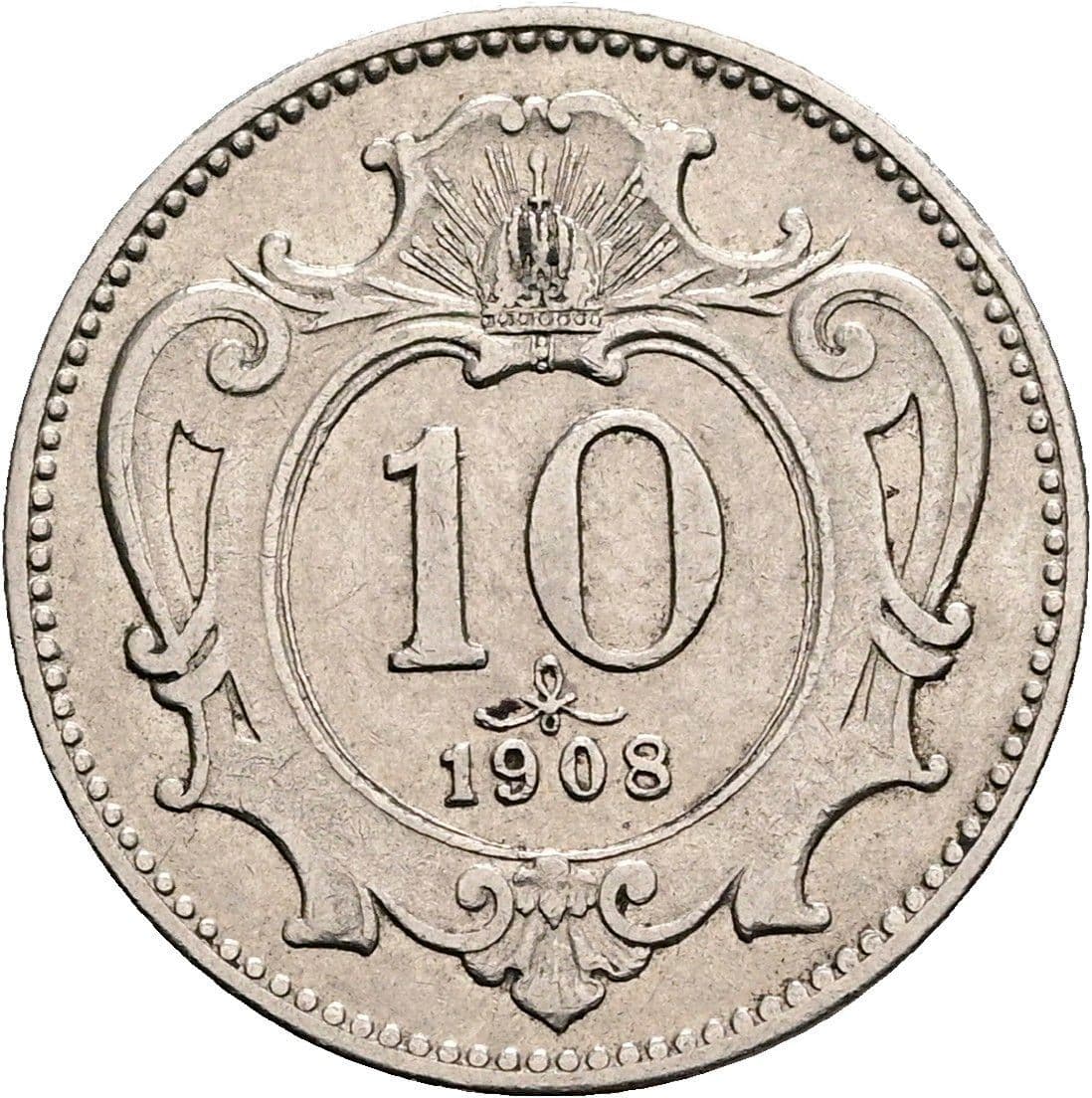 10 Heller Franz Joseph I. 1848-1916 1908 – Vorderseite