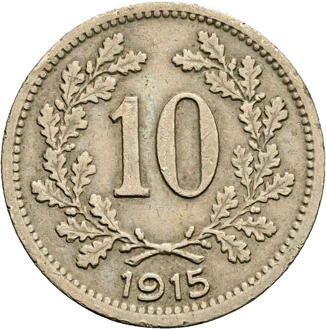 10 Heller Franz Joseph I. 1848-1916 1915 – Vorderseite