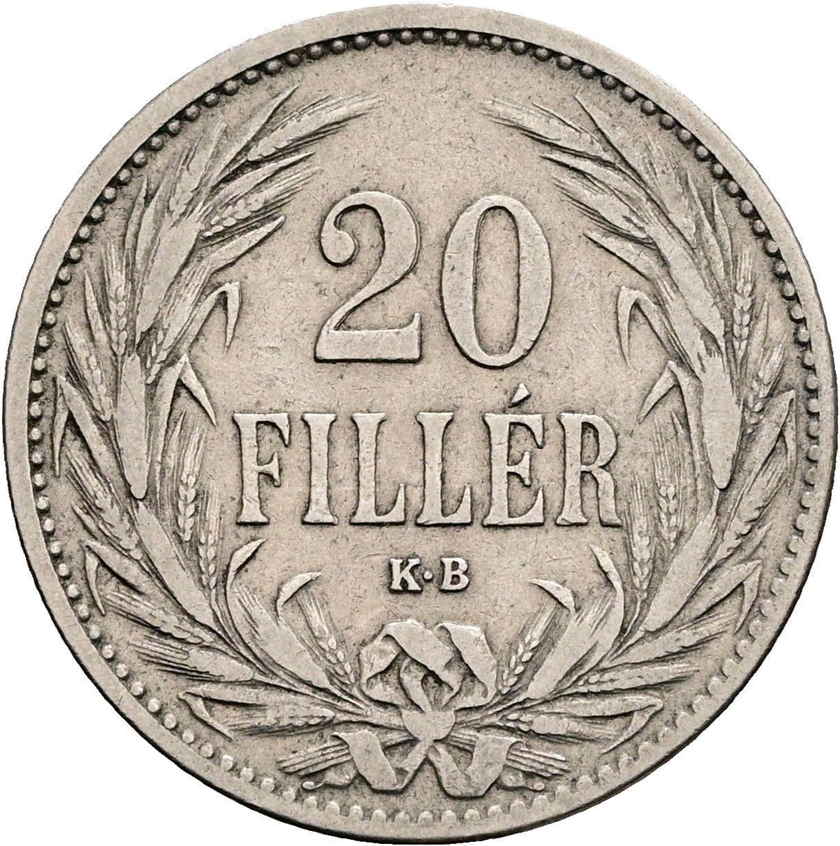 20 Filler Franz Joseph I. 1848-1916 1894 KB – Vorderseite