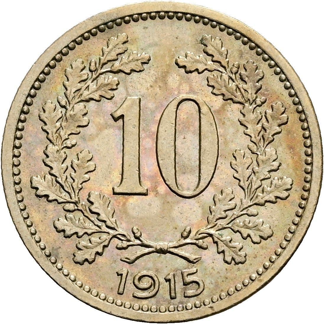 10 Heller Franz Joseph I. 1848-1916 1915 – Vorderseite