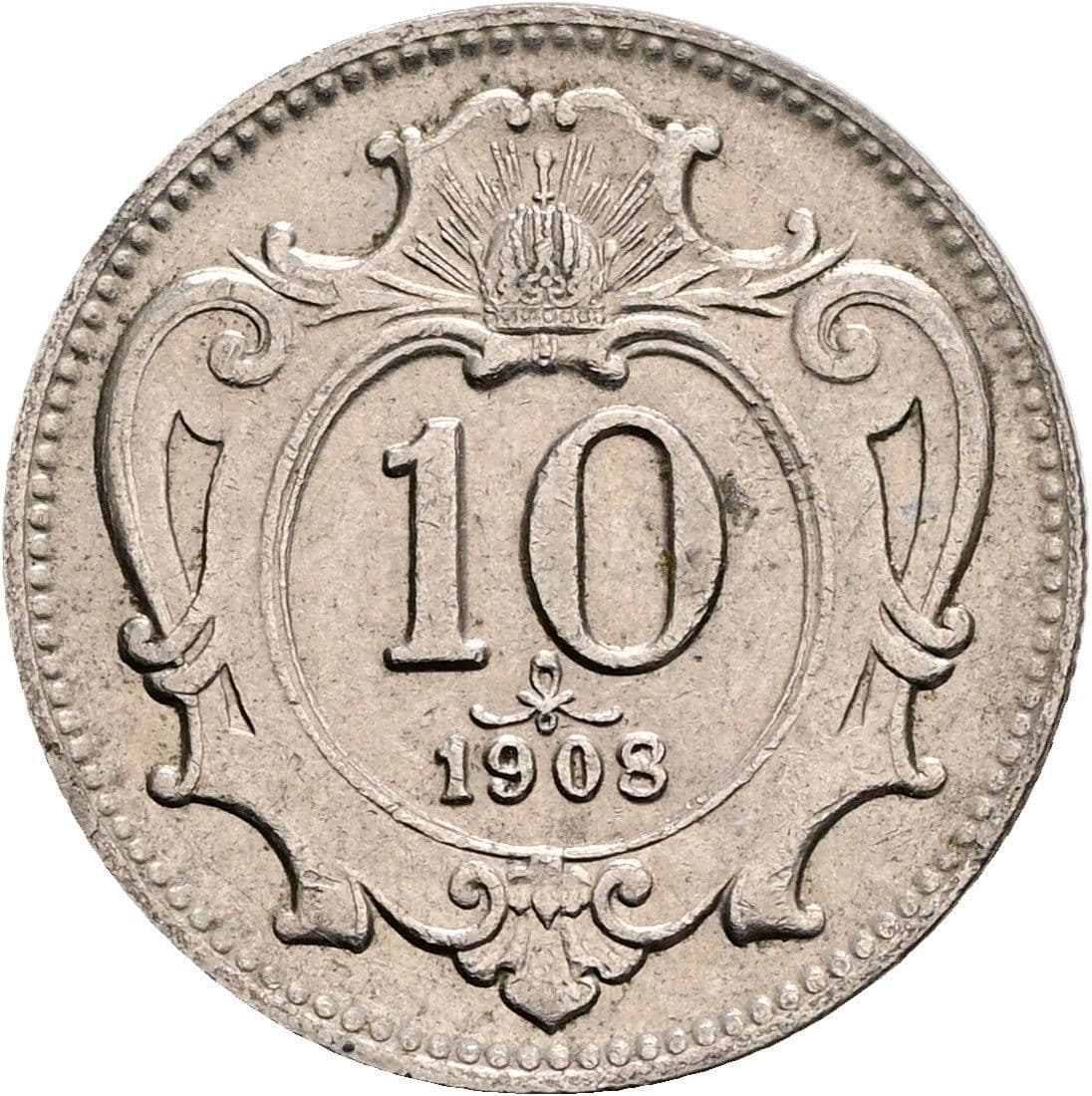 10 Heller Franz Joseph I. 1848-1916 1908 – Vorderseite