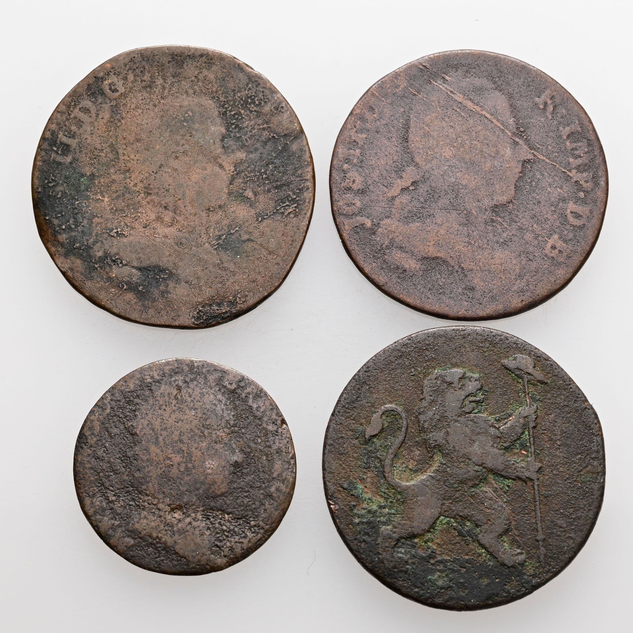 Lot 4 Stück Kupfermünzen