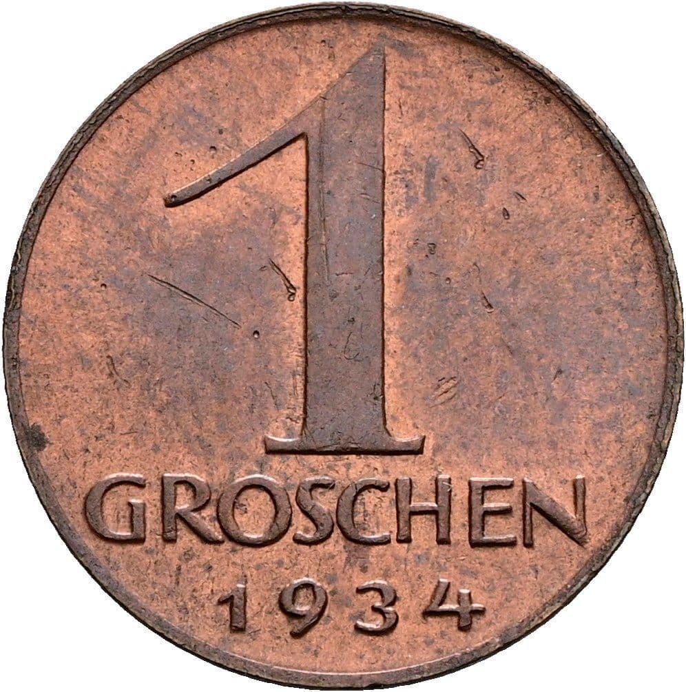 1 Groschen 1934 – Vorderseite