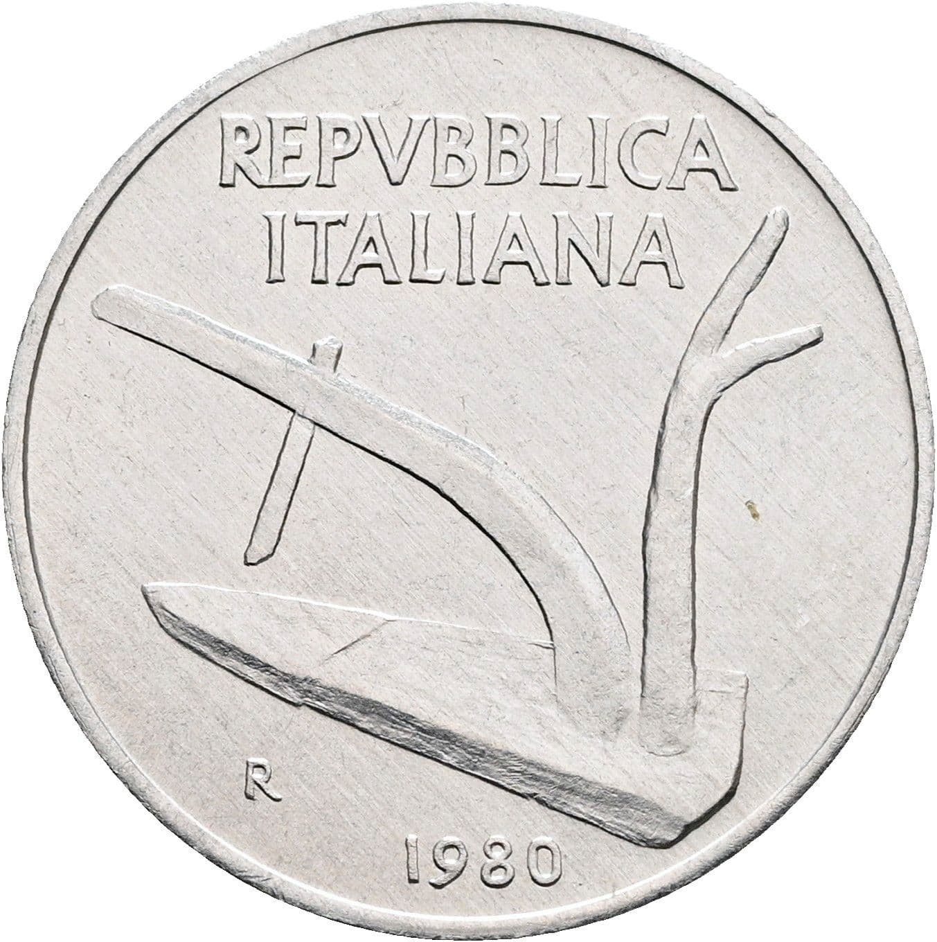 10 Lire 1980 – Rückseite