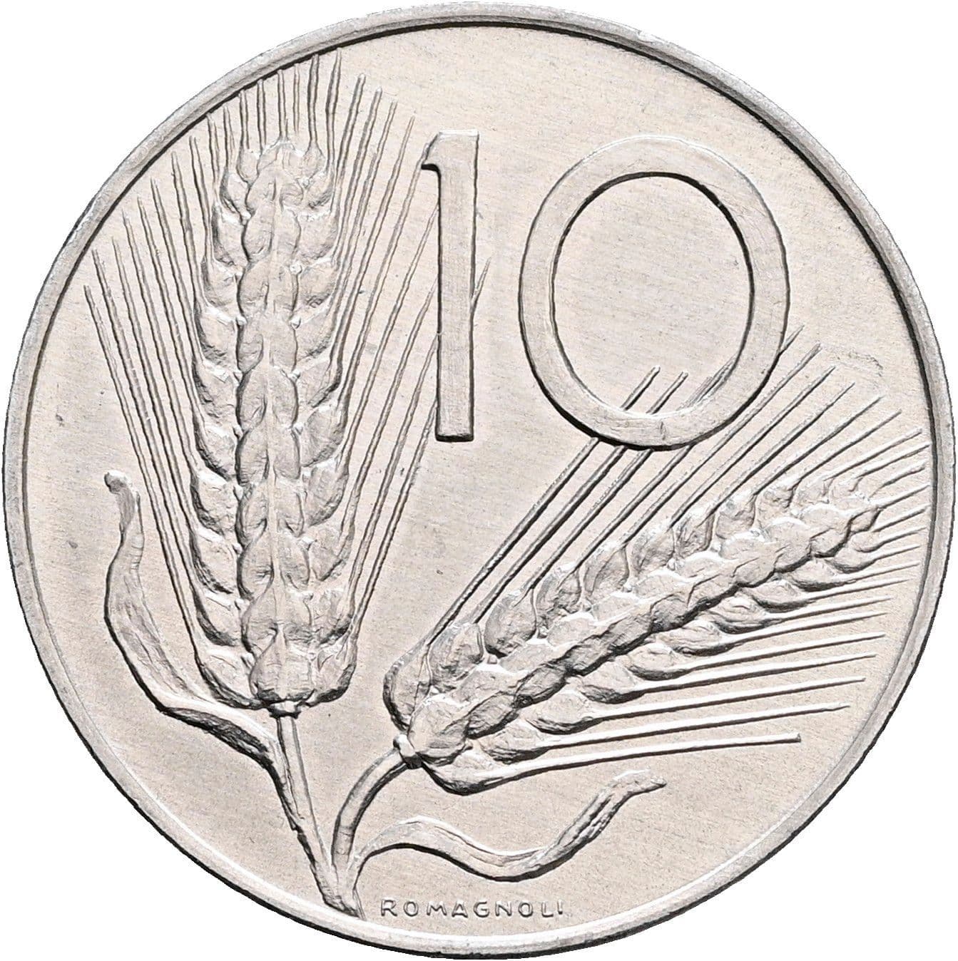 10 Lire 1975 – Vorderseite