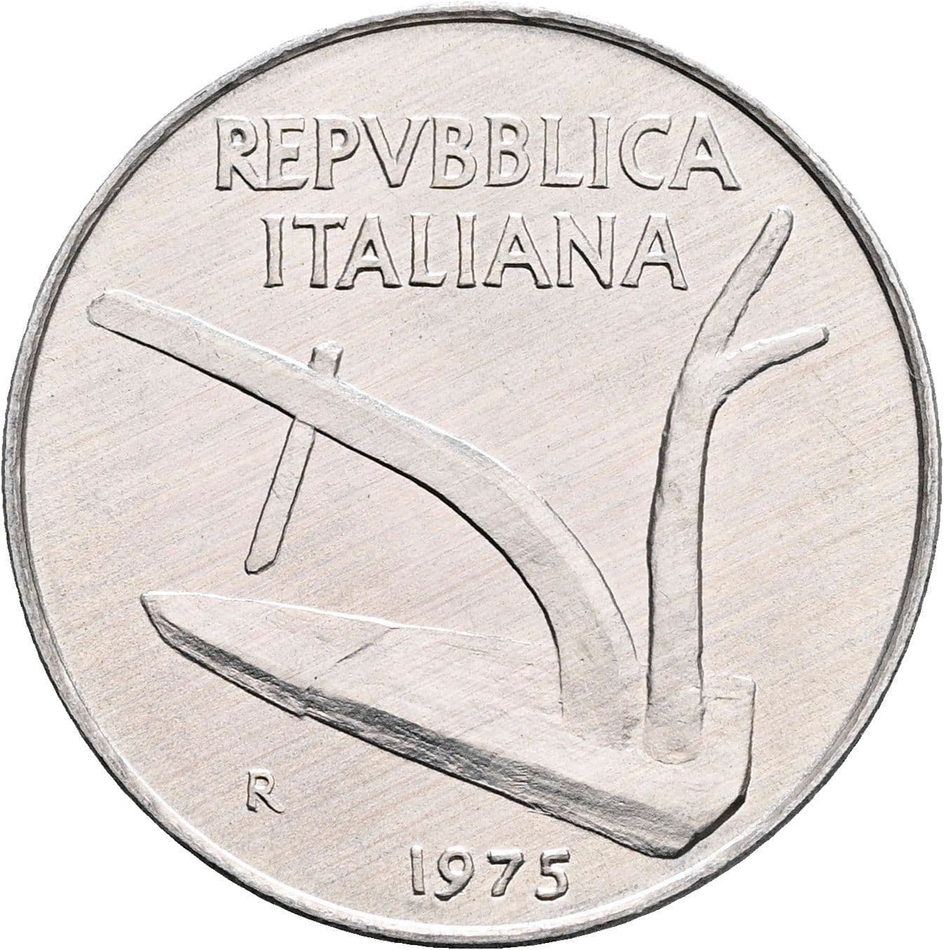10 Lire 1975 – Rückseite