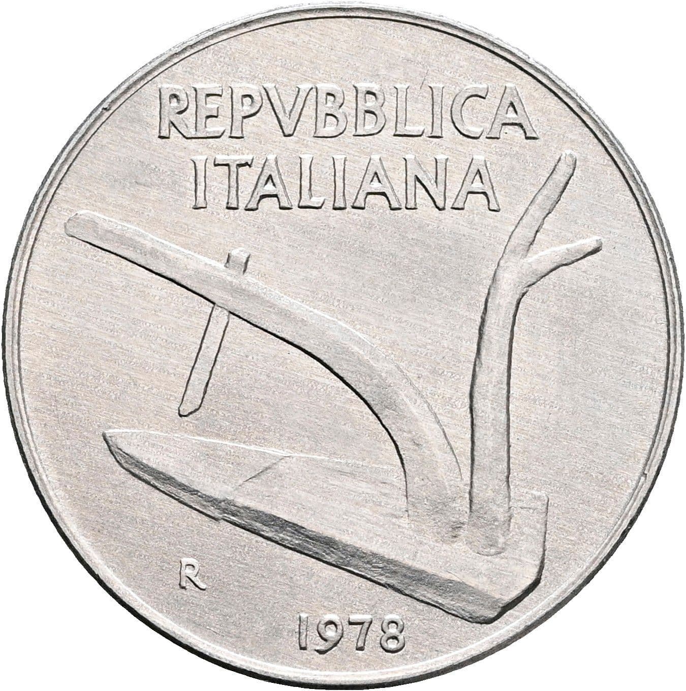 10 Lire 1978 – Rückseite
