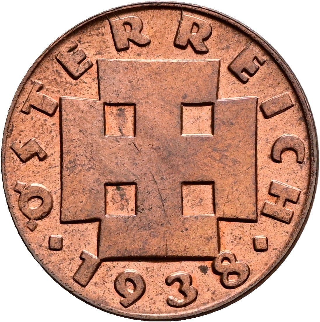 2 Groschen 1938 – Rückseite