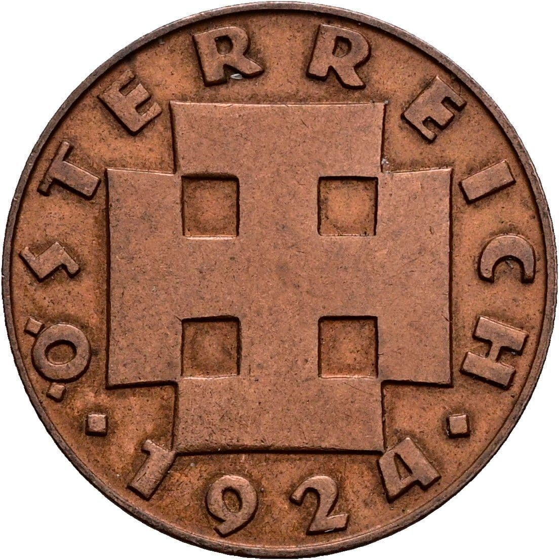 200 Kronen (= 2 Groschen) 1924 – Rückseite