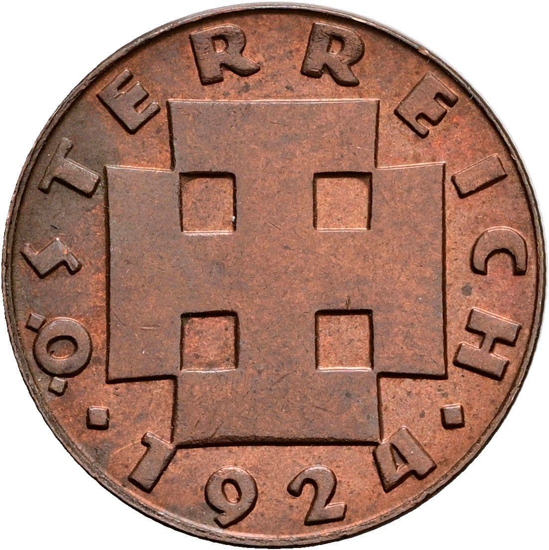 200 Kronen (= 2 Groschen) 1924 – Rückseite