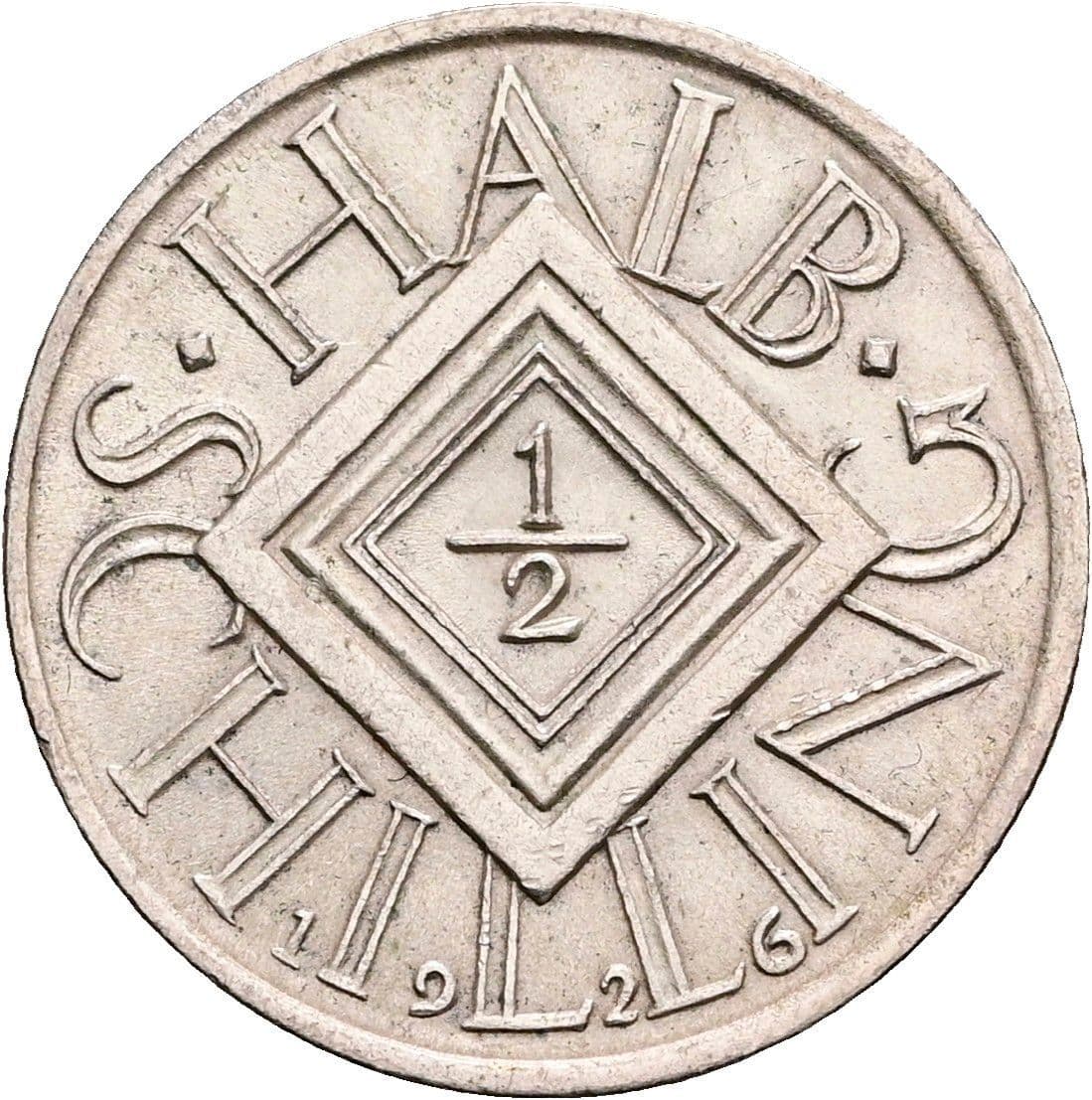 1/2 Schilling 1926 – Vorderseite
