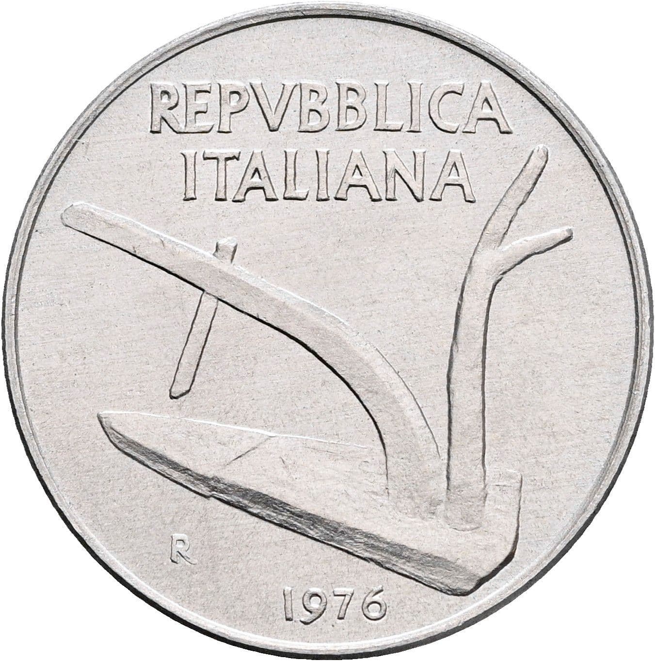 10 Lire 1976 – Rückseite