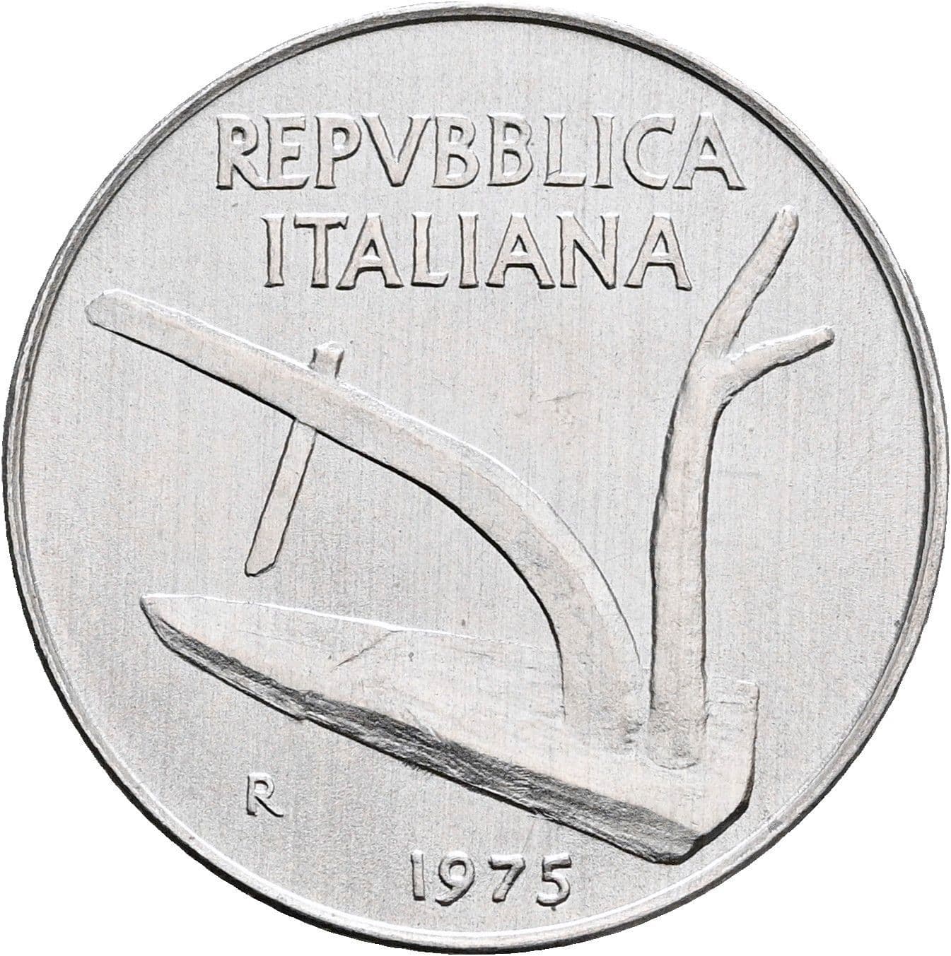 10 Lire 1975 – Rückseite