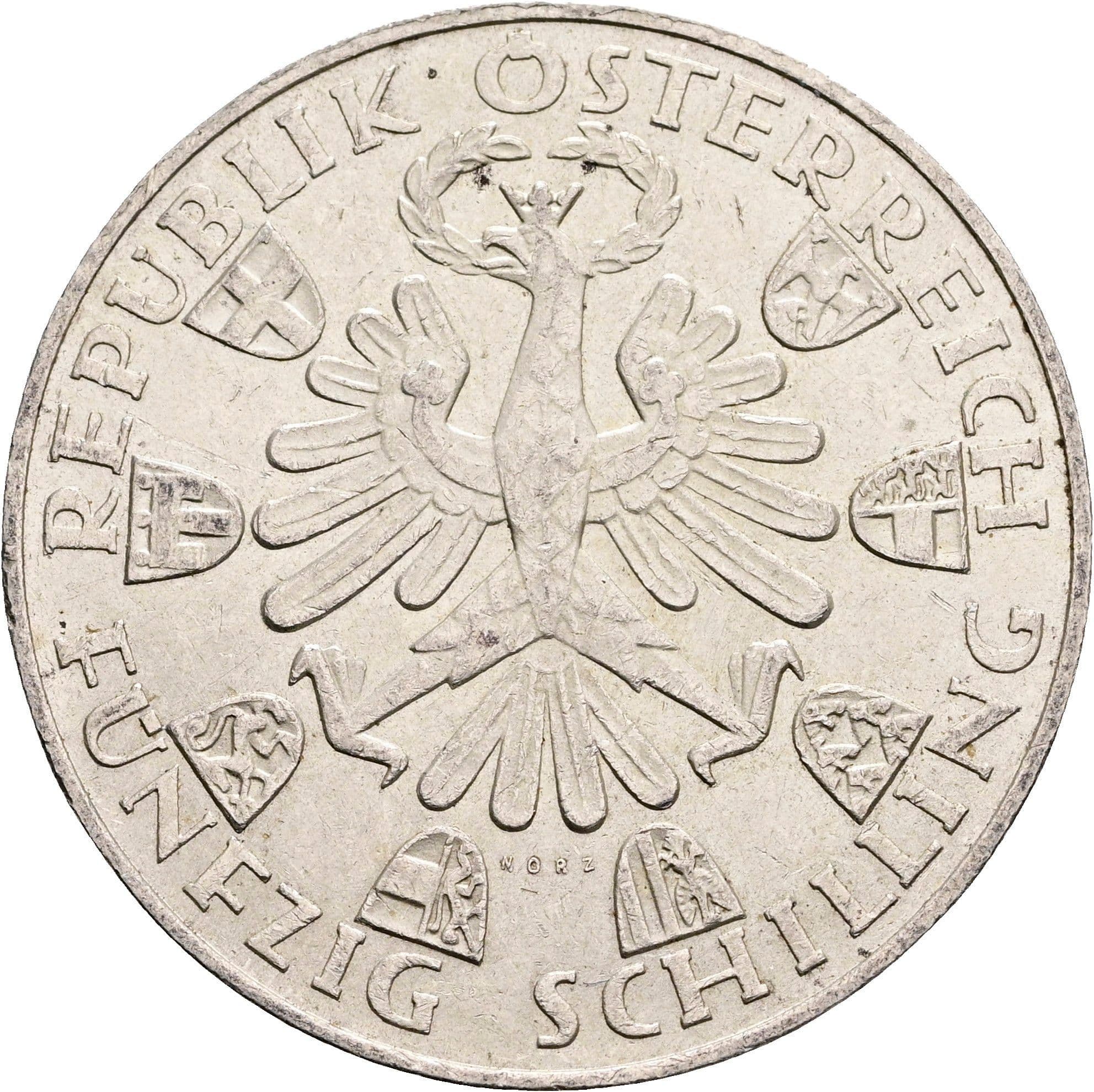 50 Schilling 1959 – Rückseite
