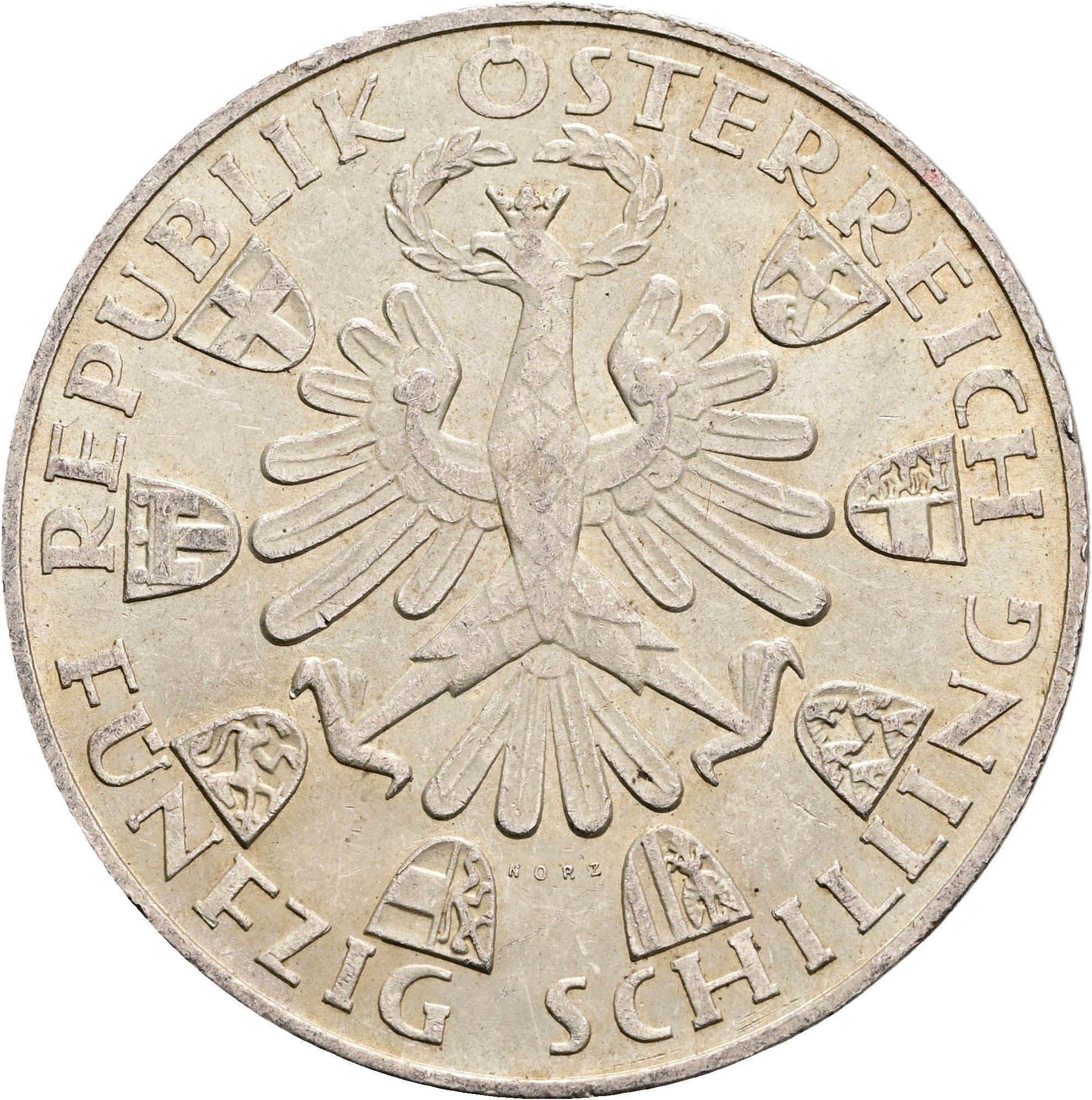 50 Schilling 1959 – Rückseite