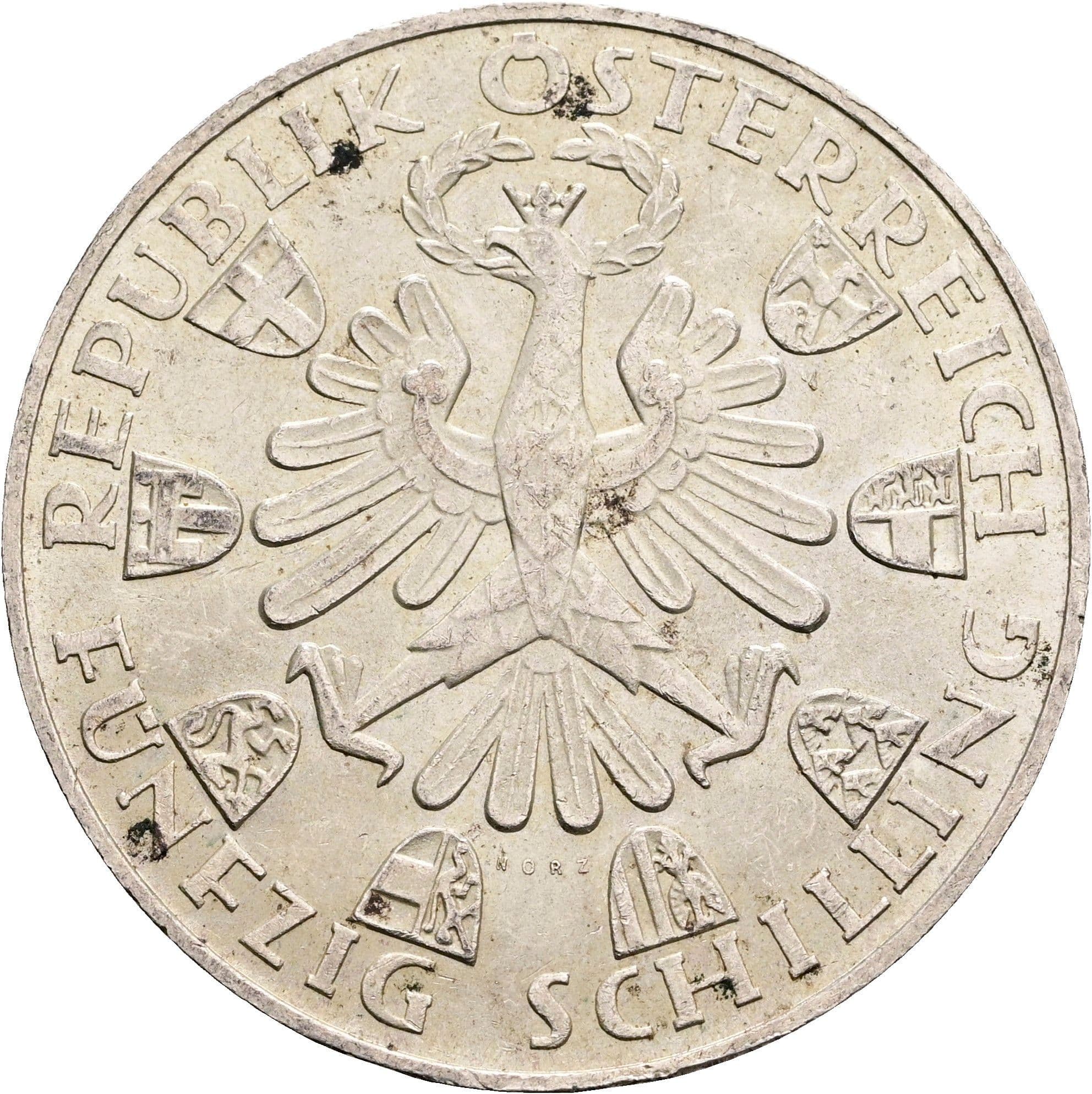 50 Schilling 1959 – Rückseite