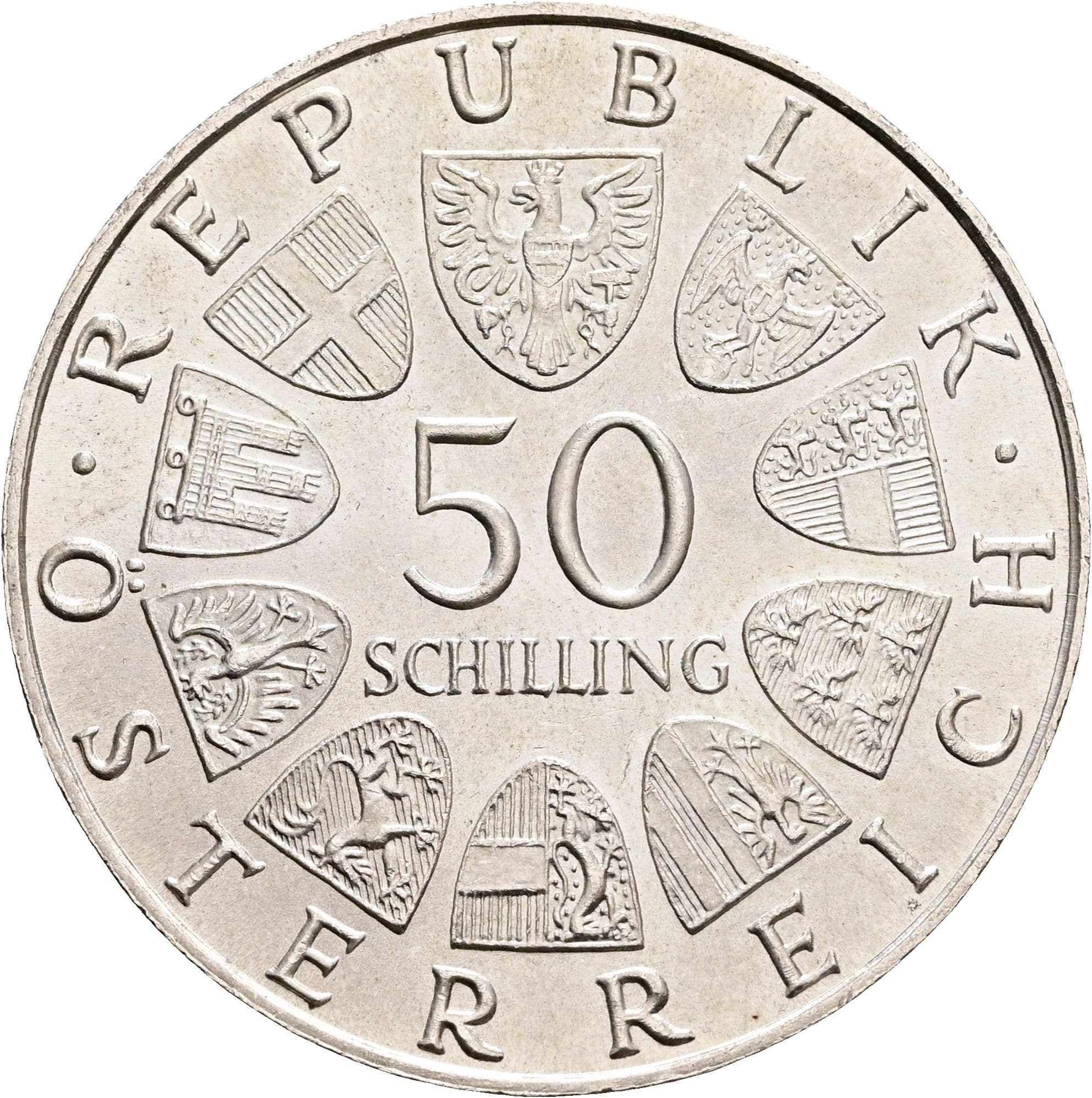 50 Schilling 1971 – Rückseite