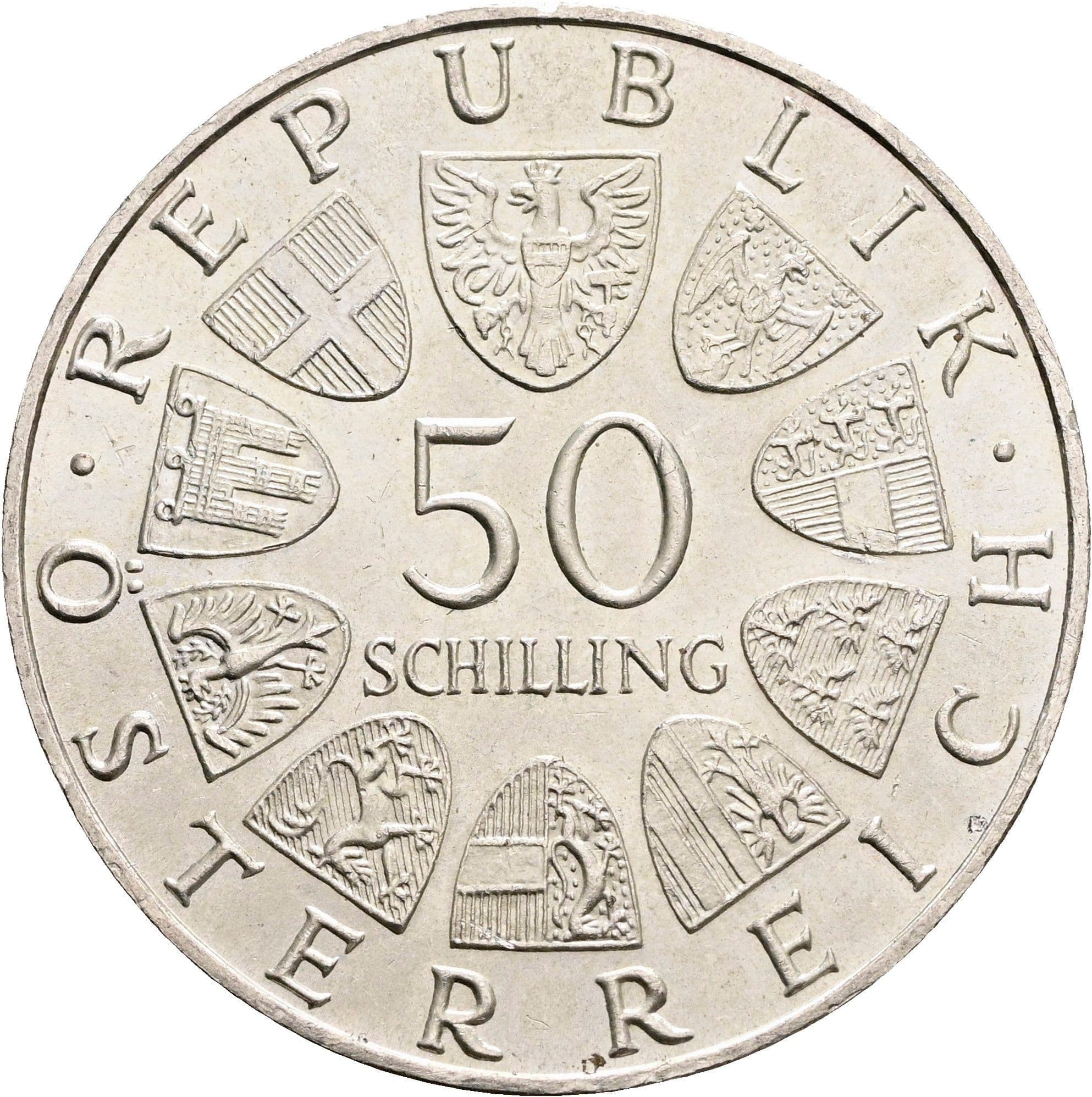 50 Schilling 1971 – Rückseite