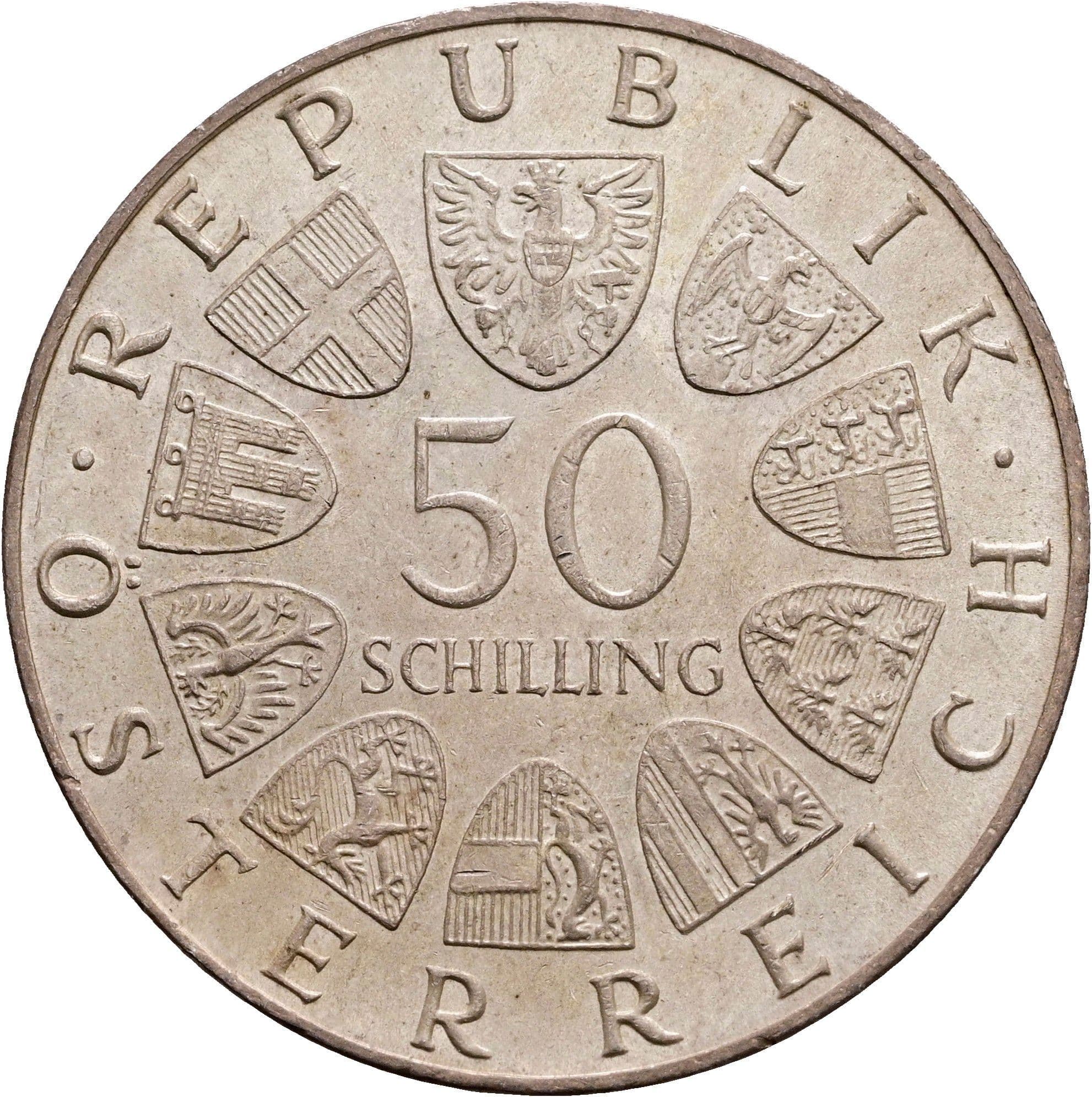 50 Schilling 1967 – Rückseite