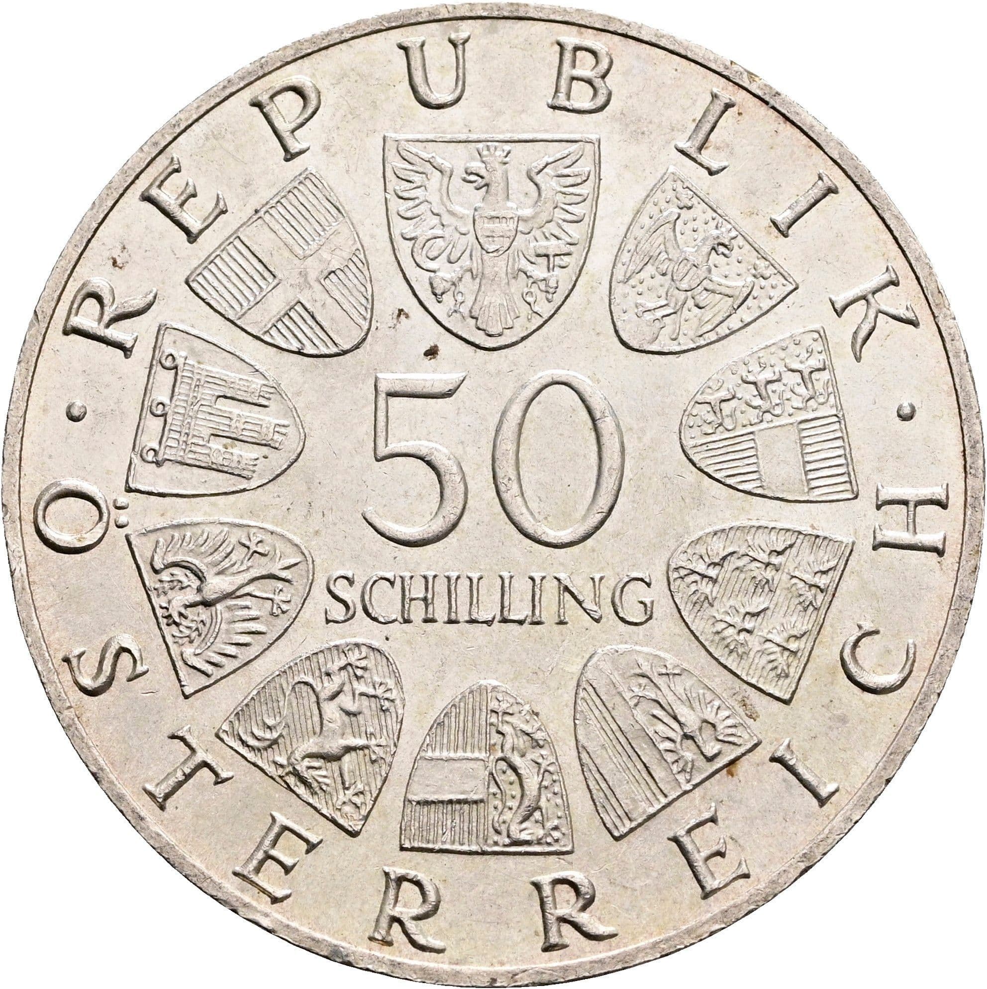 50 Schilling 1967 – Rückseite
