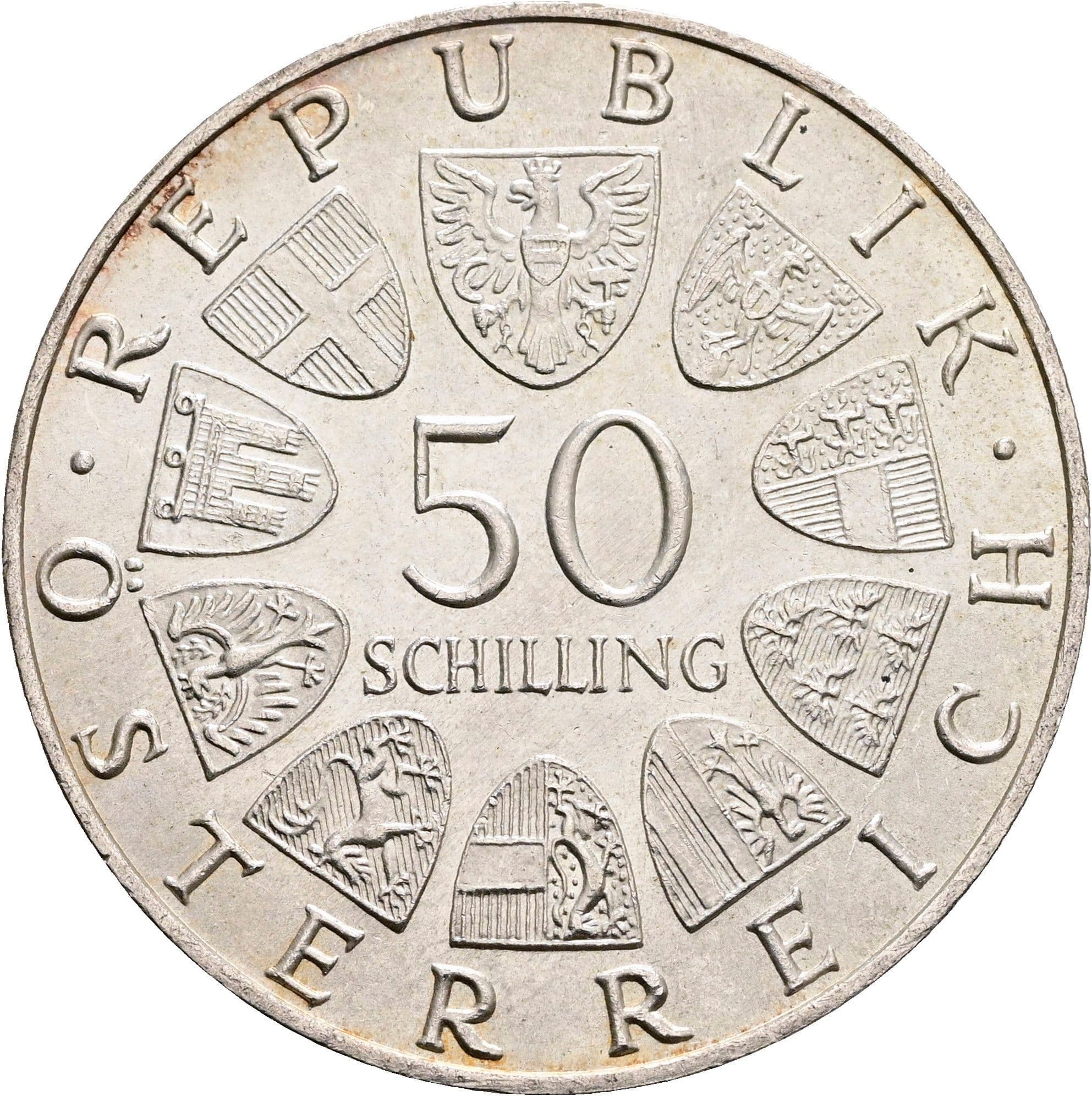 50 Schilling 1971 – Rückseite