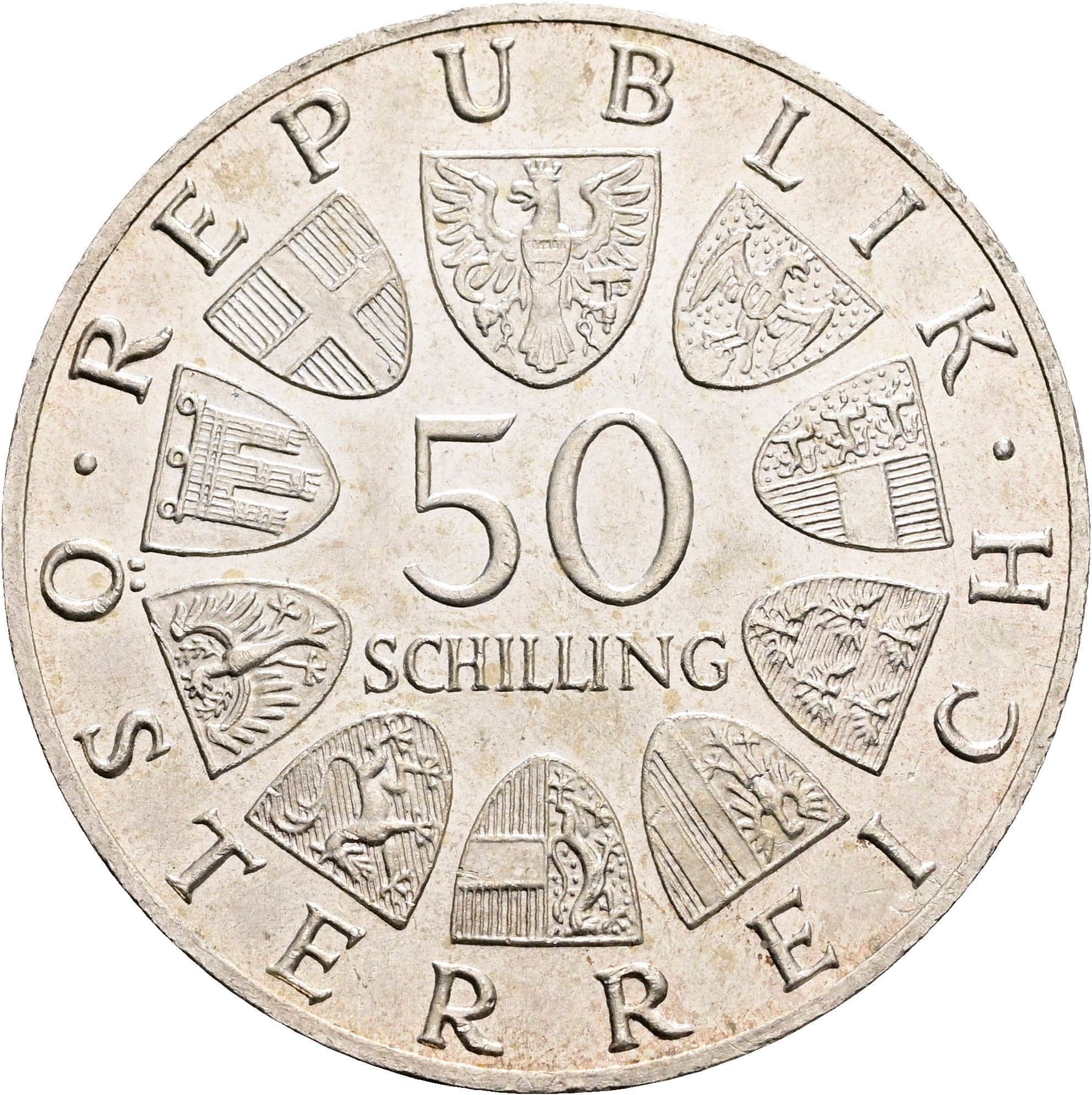 50 Schilling 1967 – Rückseite