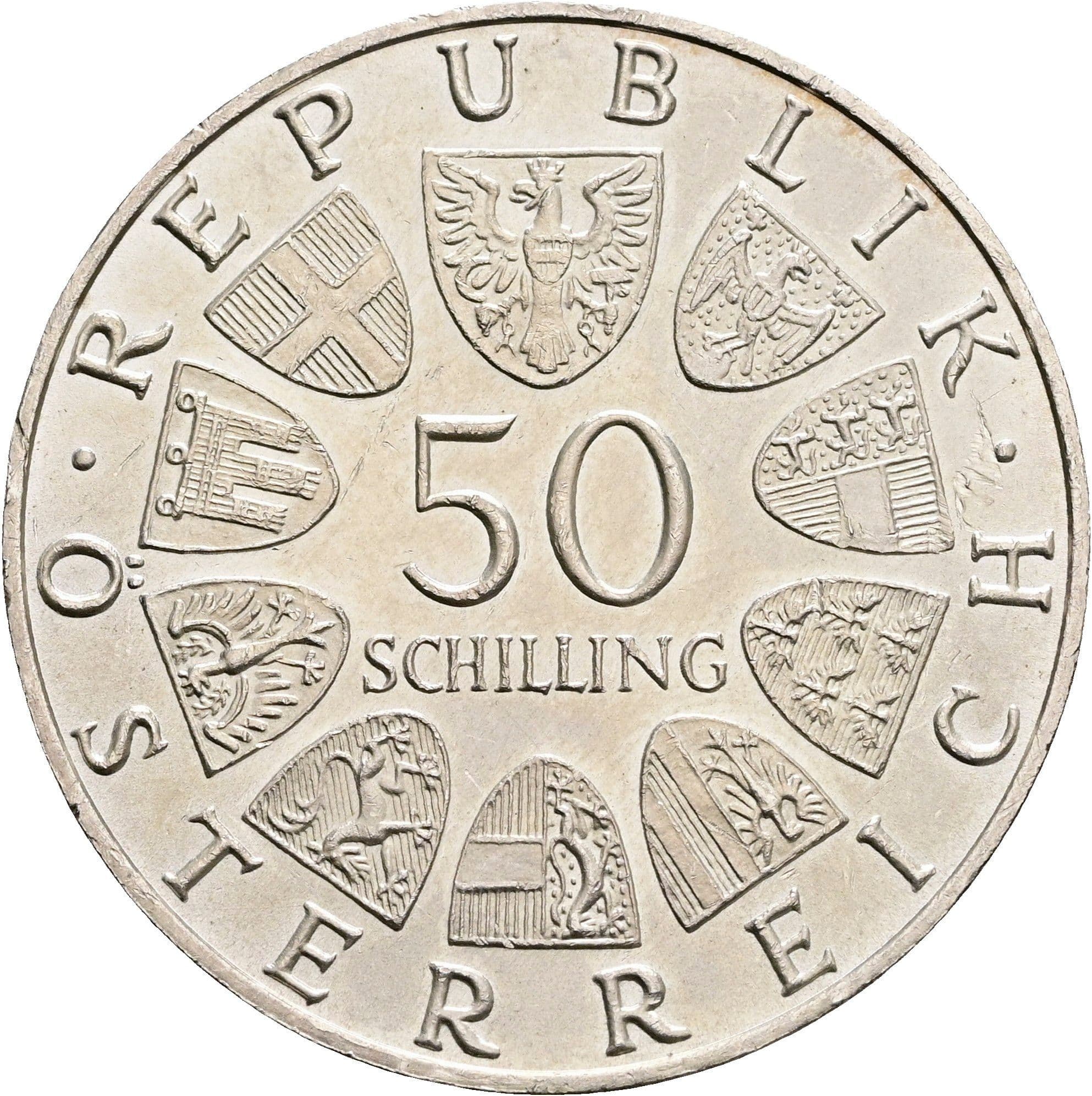 50 Schilling 1971 – Rückseite
