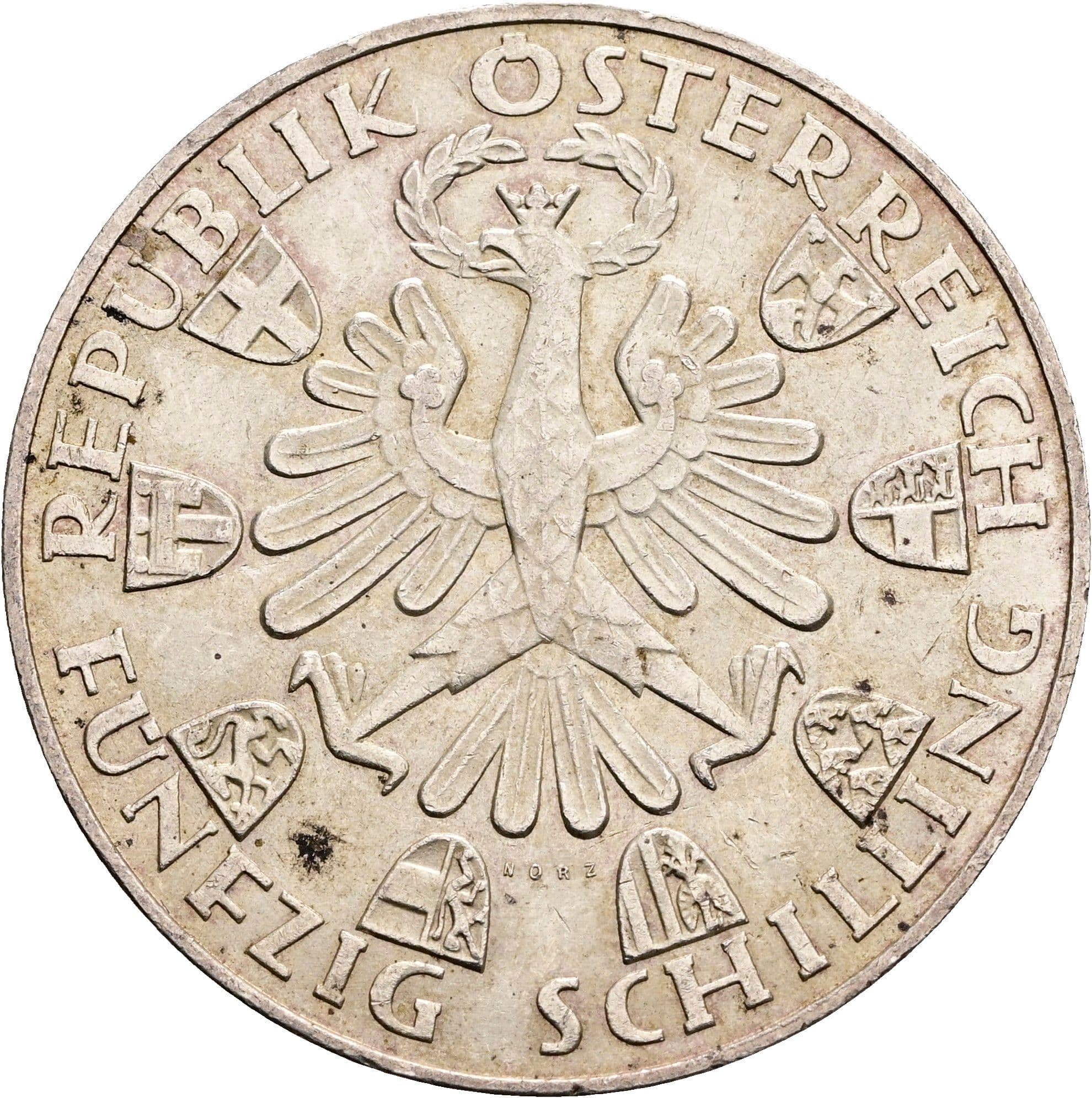 50 Schilling 1959 – Rückseite