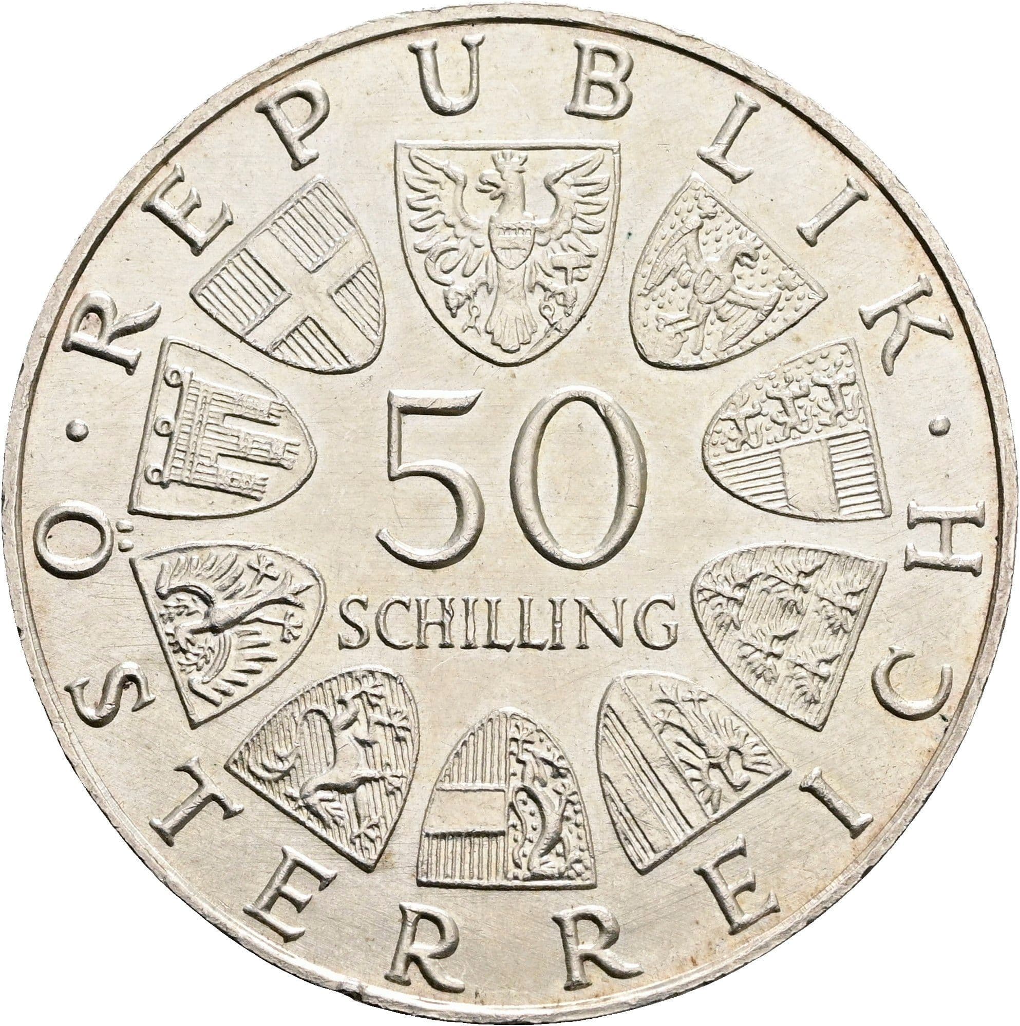 50 Schilling 1971 – Rückseite