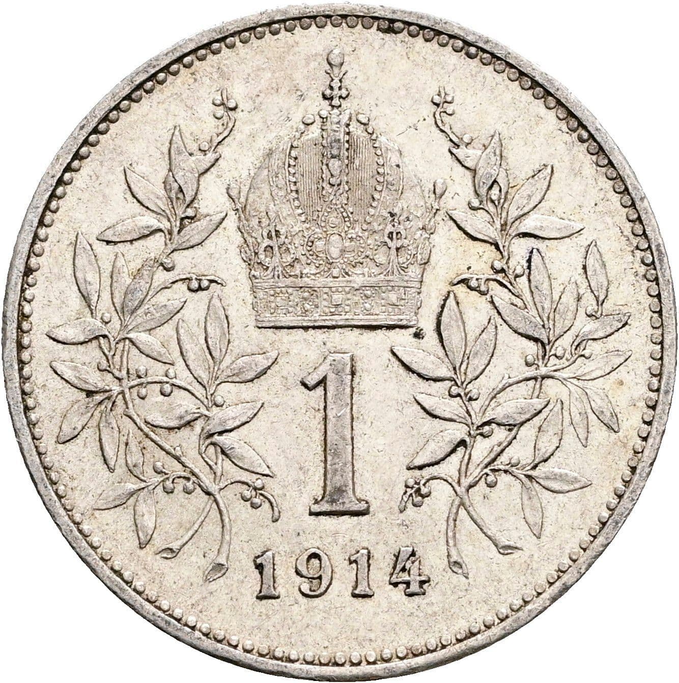 1 Krone Franz Joseph I. 1848-1916 1914 – Rückseite