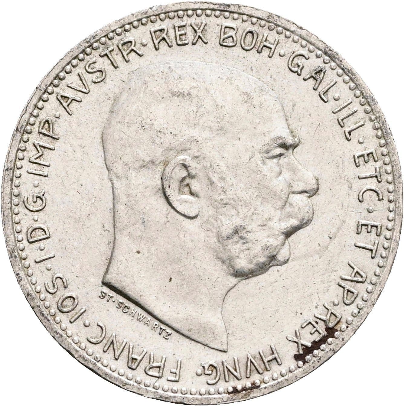 1 Krone Franz Joseph I. 1848-1916 1914 – Vorderseite