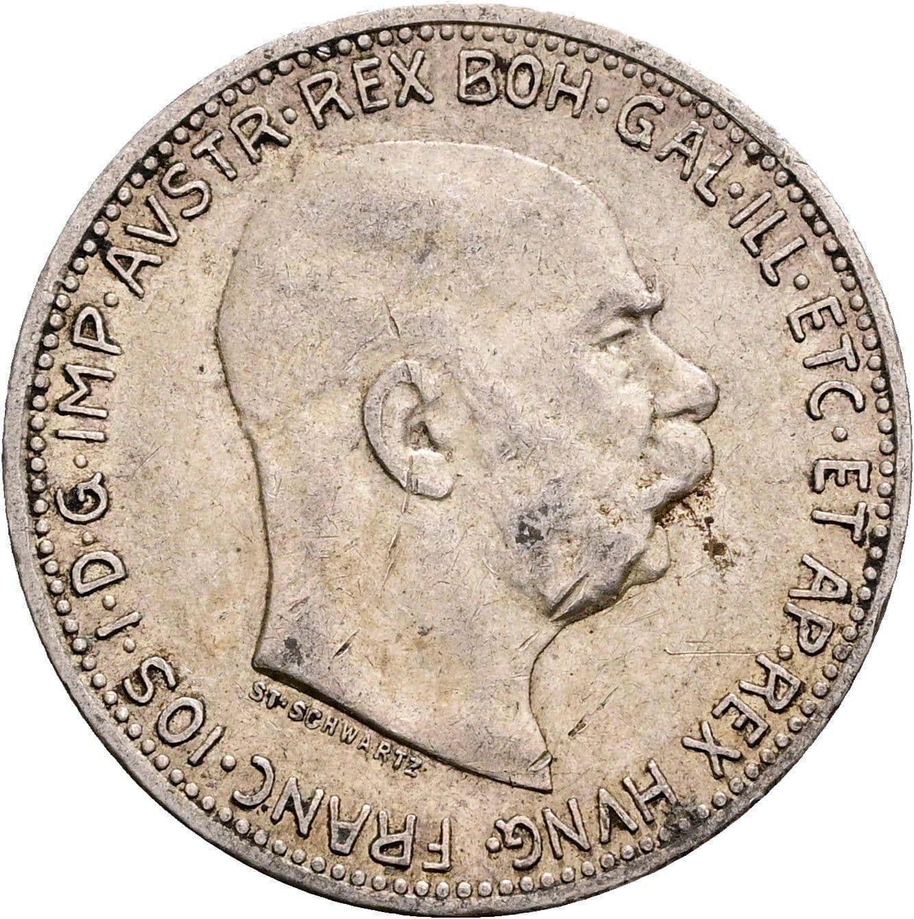 1 Krone Franz Joseph I. 1848-1916 1914 – Vorderseite
