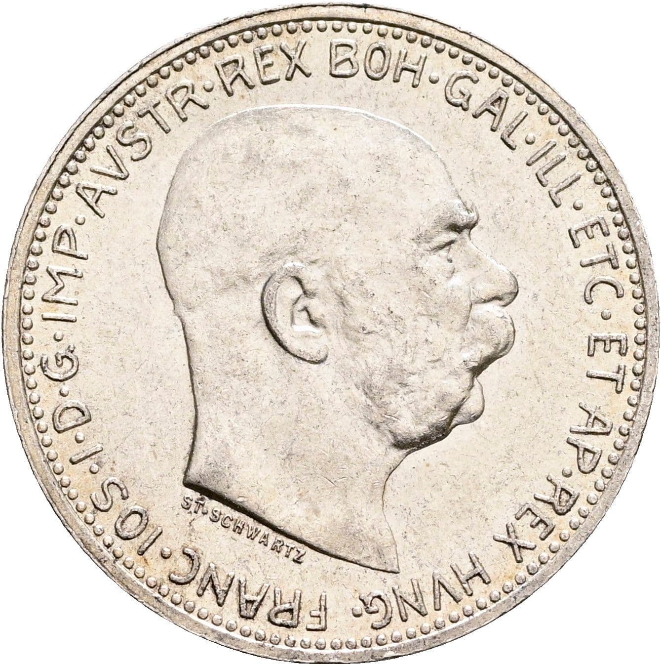 1 Krone Franz Joseph I. 1848-1916 1915 – Vorderseite
