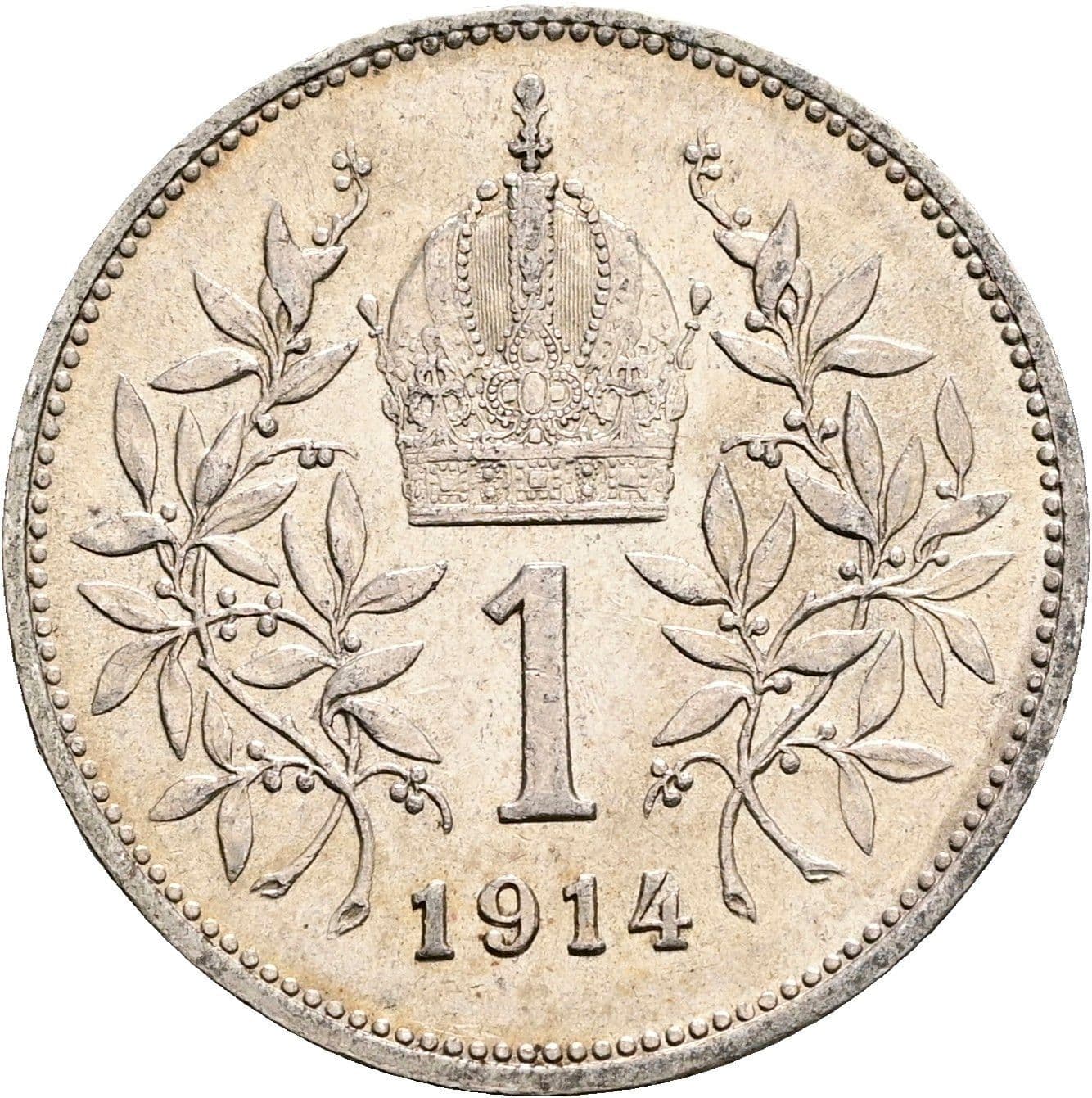 1 Krone Franz Joseph I. 1848-1916 1914 – Rückseite