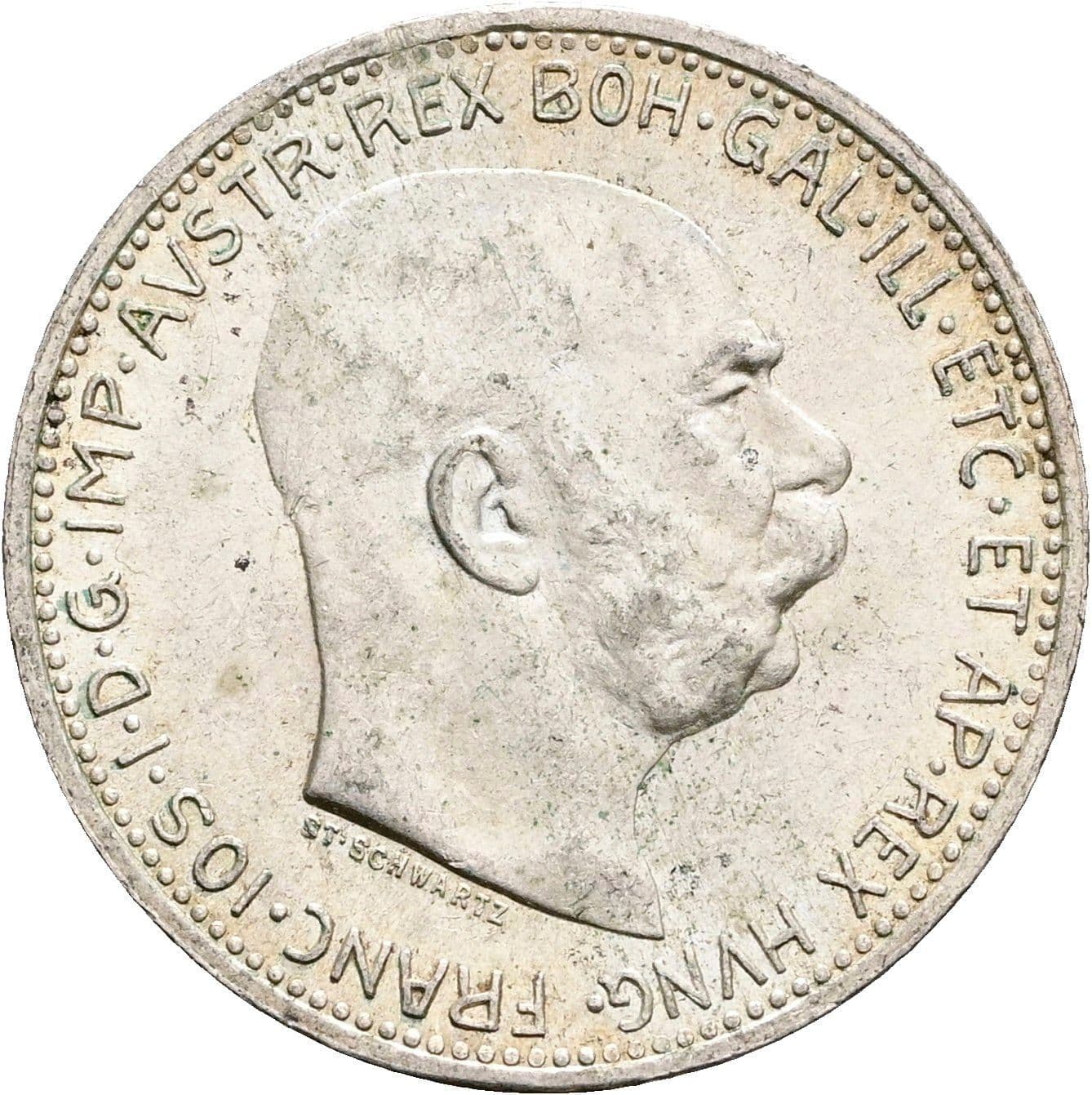 1 Krone Franz Joseph I. 1848-1916 1914 – Vorderseite