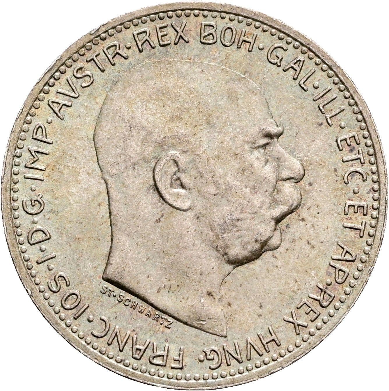 1 Krone Franz Joseph I. 1848-1916 1915 – Vorderseite