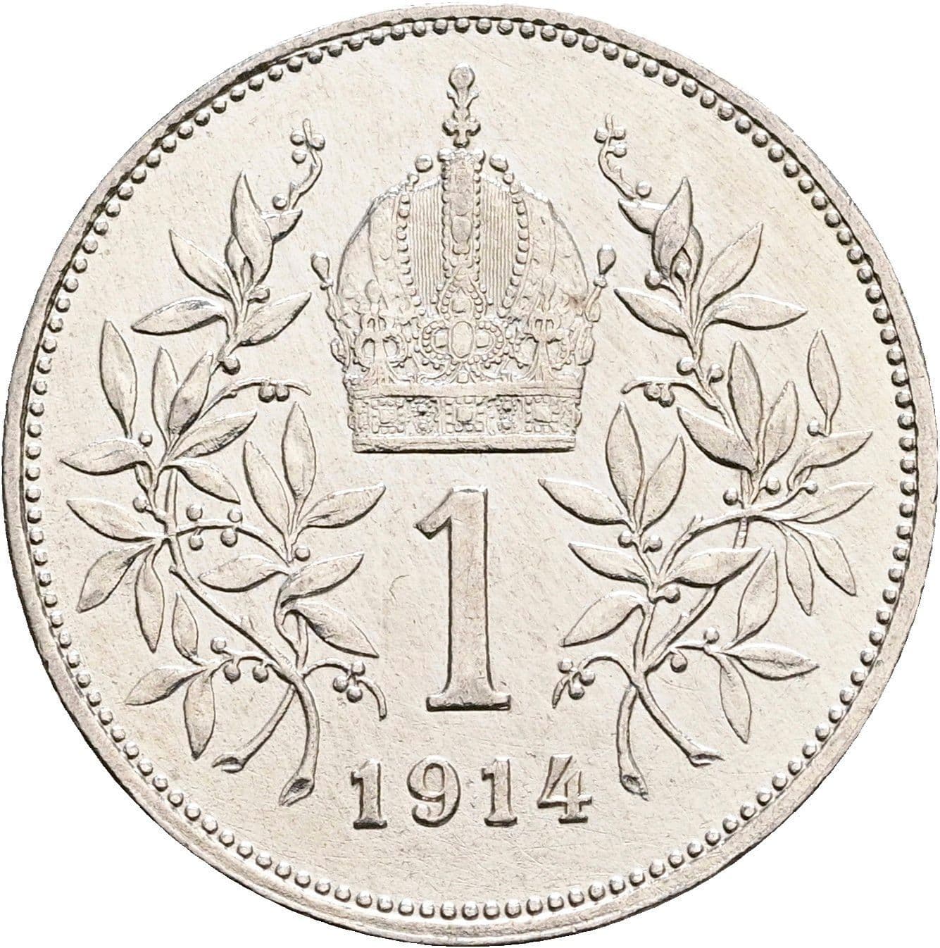 1 Krone Franz Joseph I. 1848-1916 1914 – Rückseite