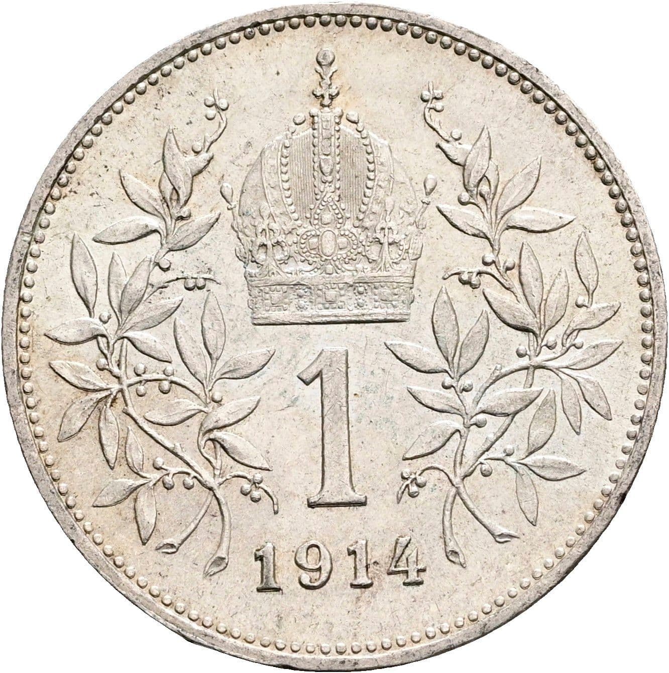 1 Krone Franz Joseph I. 1848-1916 1914 – Rückseite