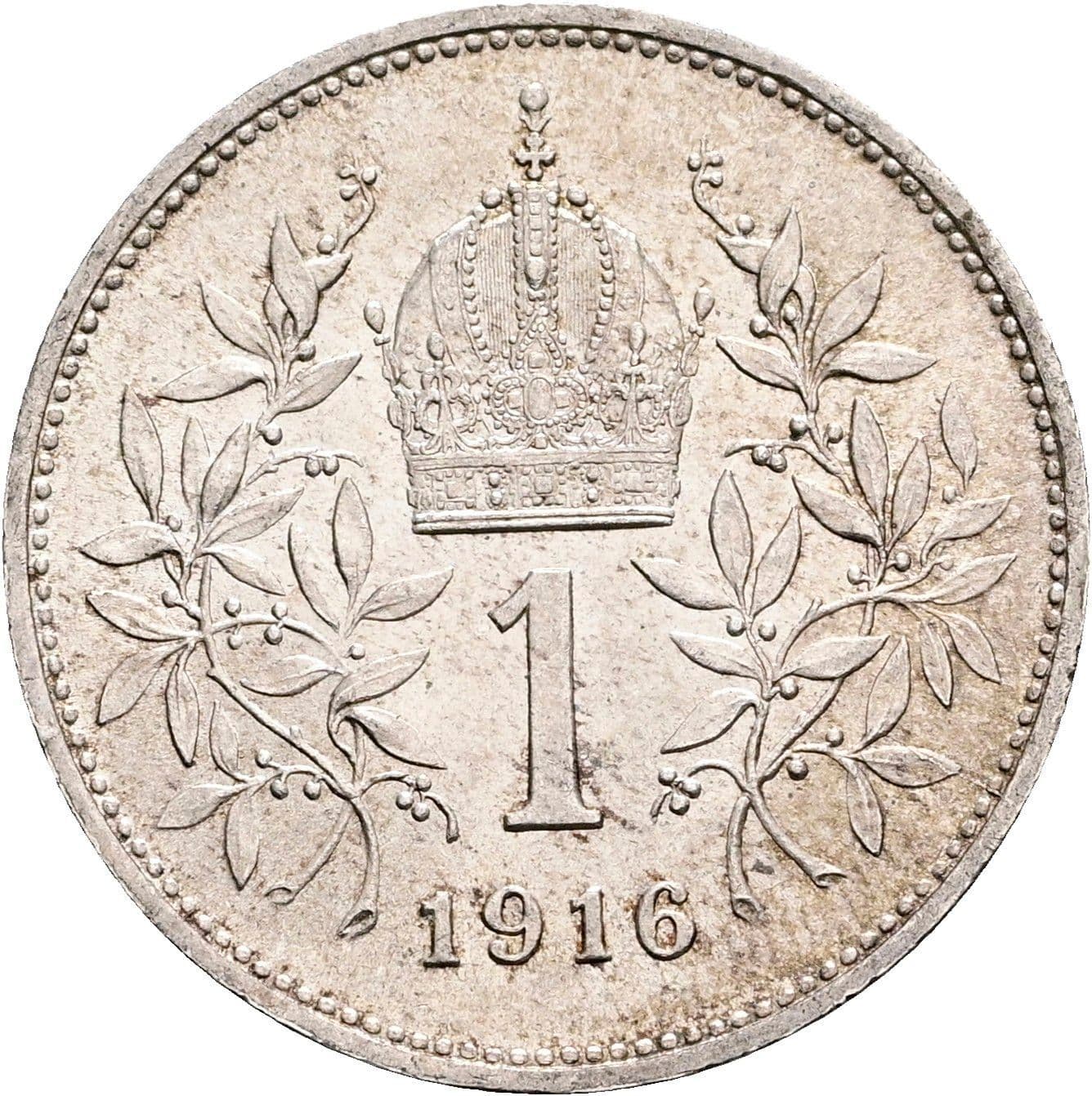 1 Krone Franz Joseph I. 1848-1916 1916 – Rückseite