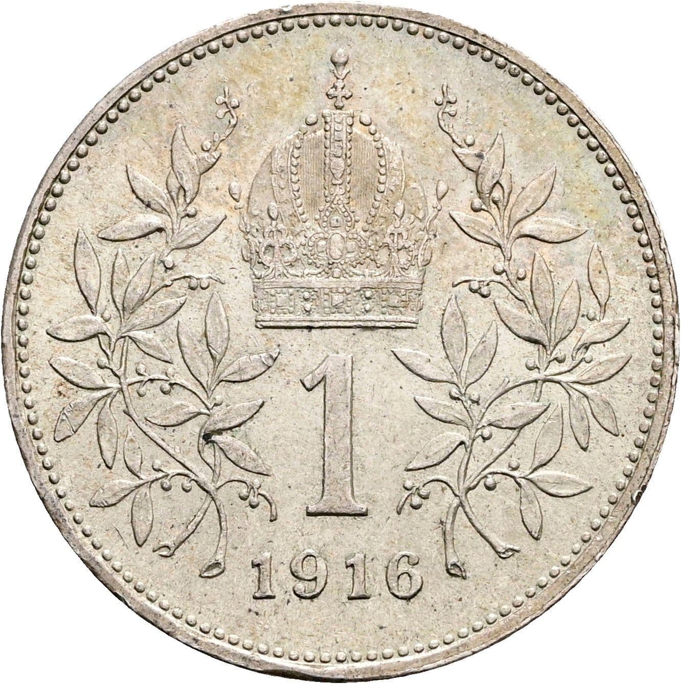 1 Krone Franz Joseph I. 1848-1916 1916 – Rückseite