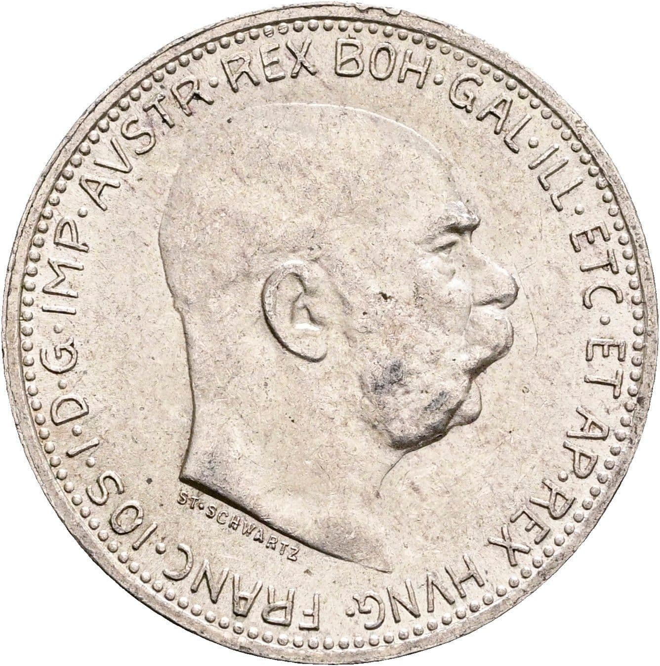 1 Krone Franz Joseph I. 1848-1916 1915 – Vorderseite