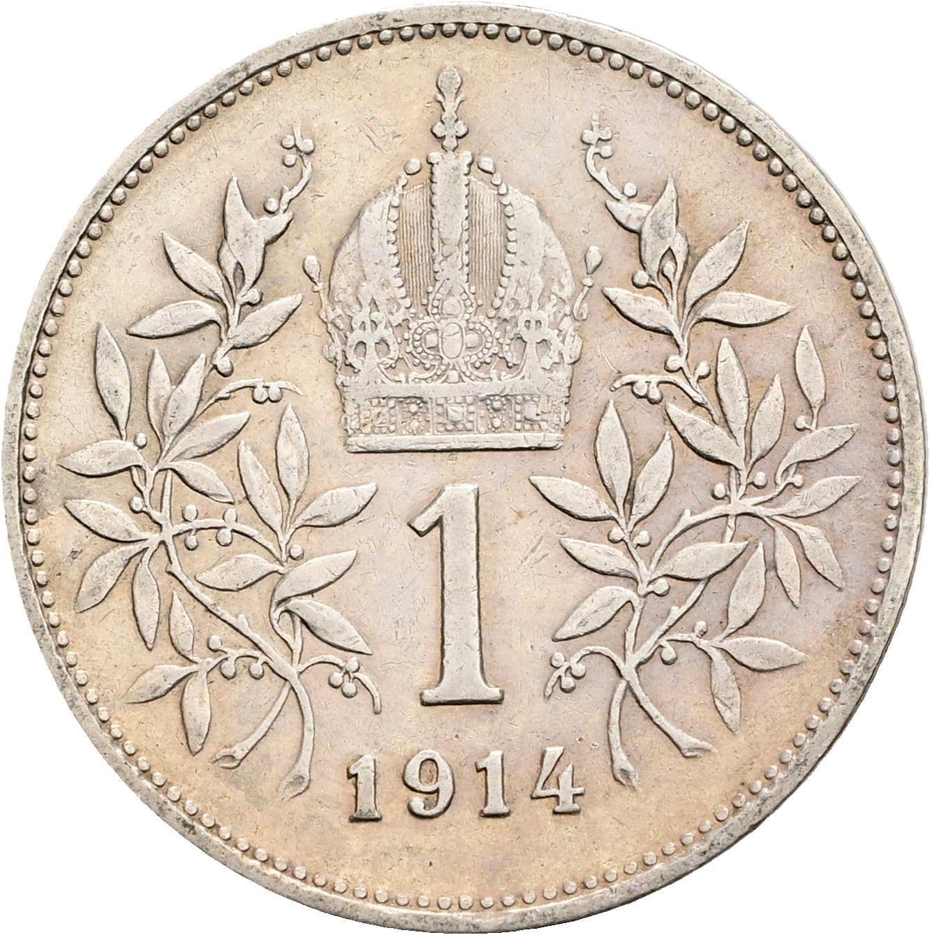 1 Krone Franz Joseph I. 1848-1916 1914 – Rückseite