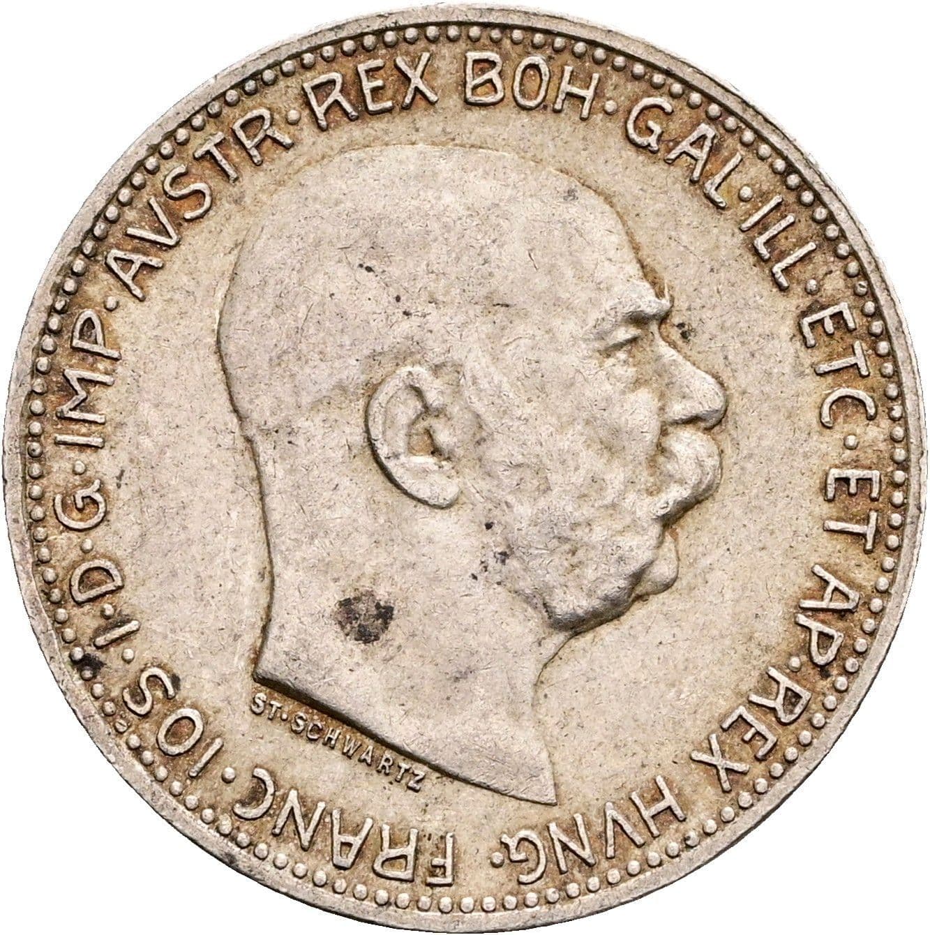 1 Krone Franz Joseph I. 1848-1916 1915 – Vorderseite
