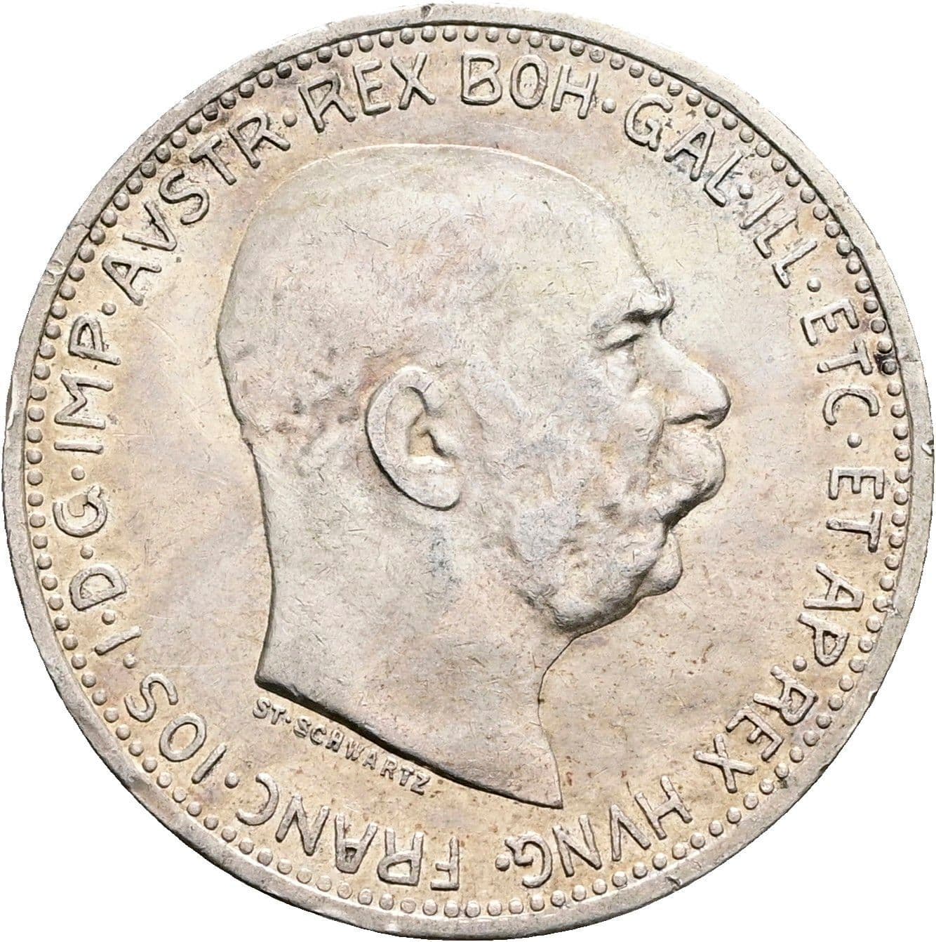 1 Krone Franz Joseph I. 1848-1916 1914 – Vorderseite
