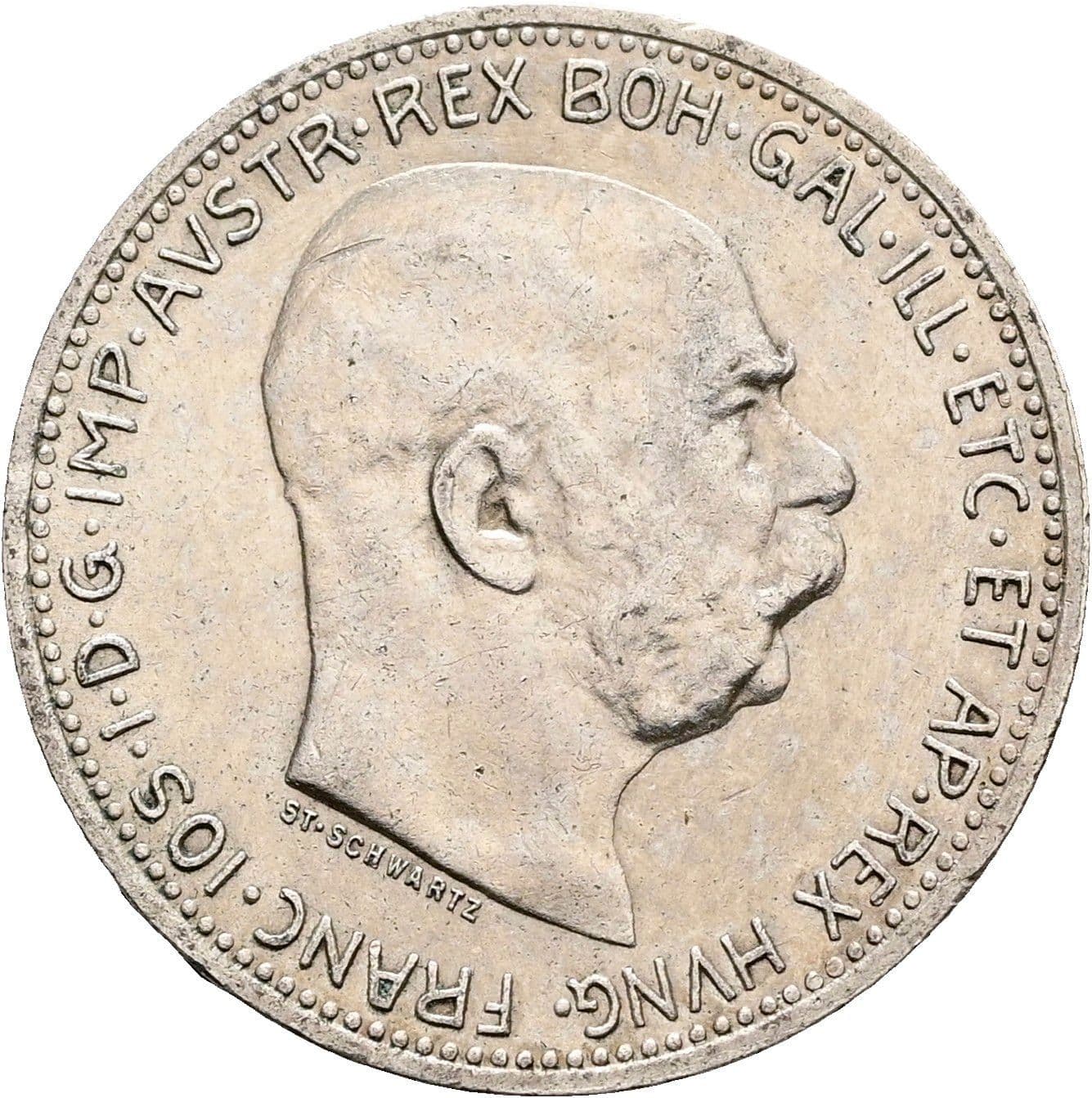 1 Krone Franz Joseph I. 1848-1916 1915 – Vorderseite