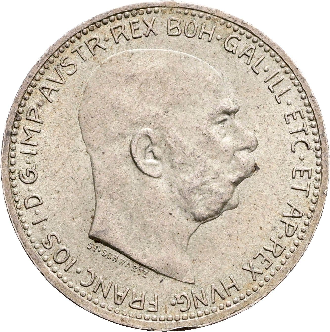 1 Krone Franz Joseph I. 1848-1916 1916 – Vorderseite