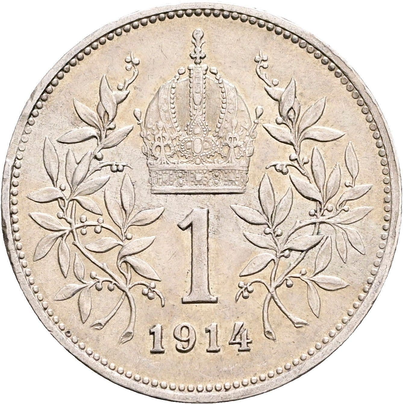 1 Krone Franz Joseph I. 1848-1916 1914 – Rückseite