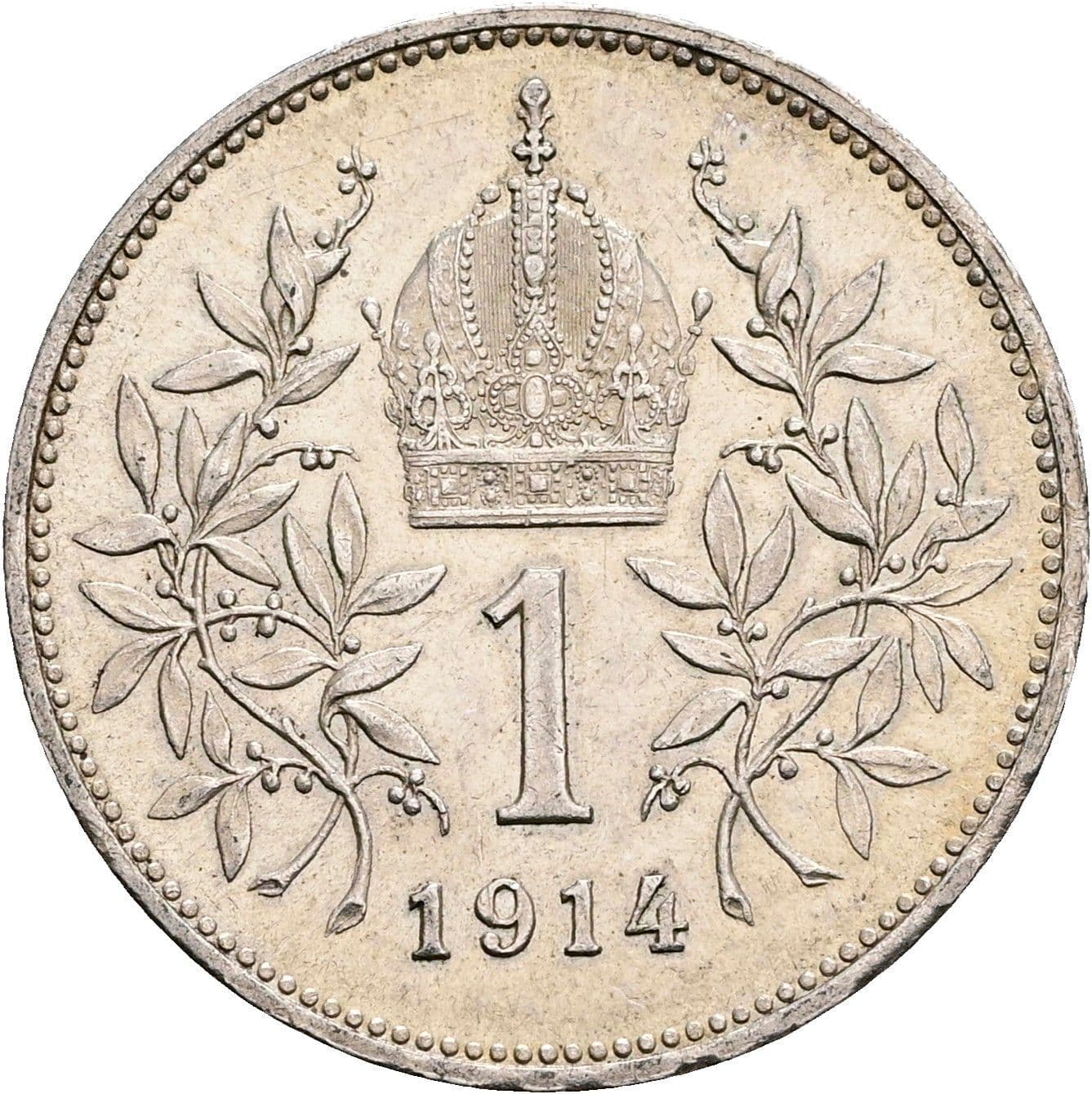 1 Krone Franz Joseph I. 1848-1916 1914 – Rückseite